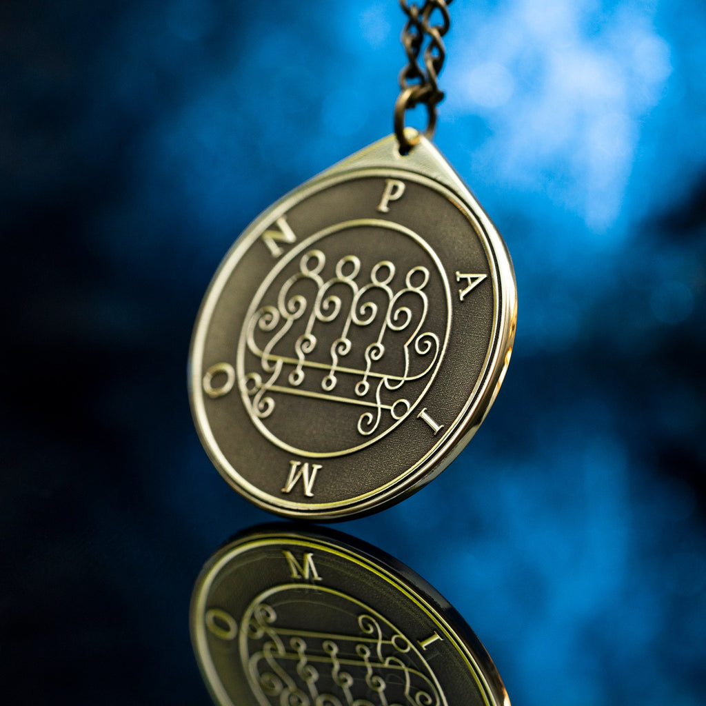 King Paimon Seal Pendant: Brass Occult Talisman Amulet