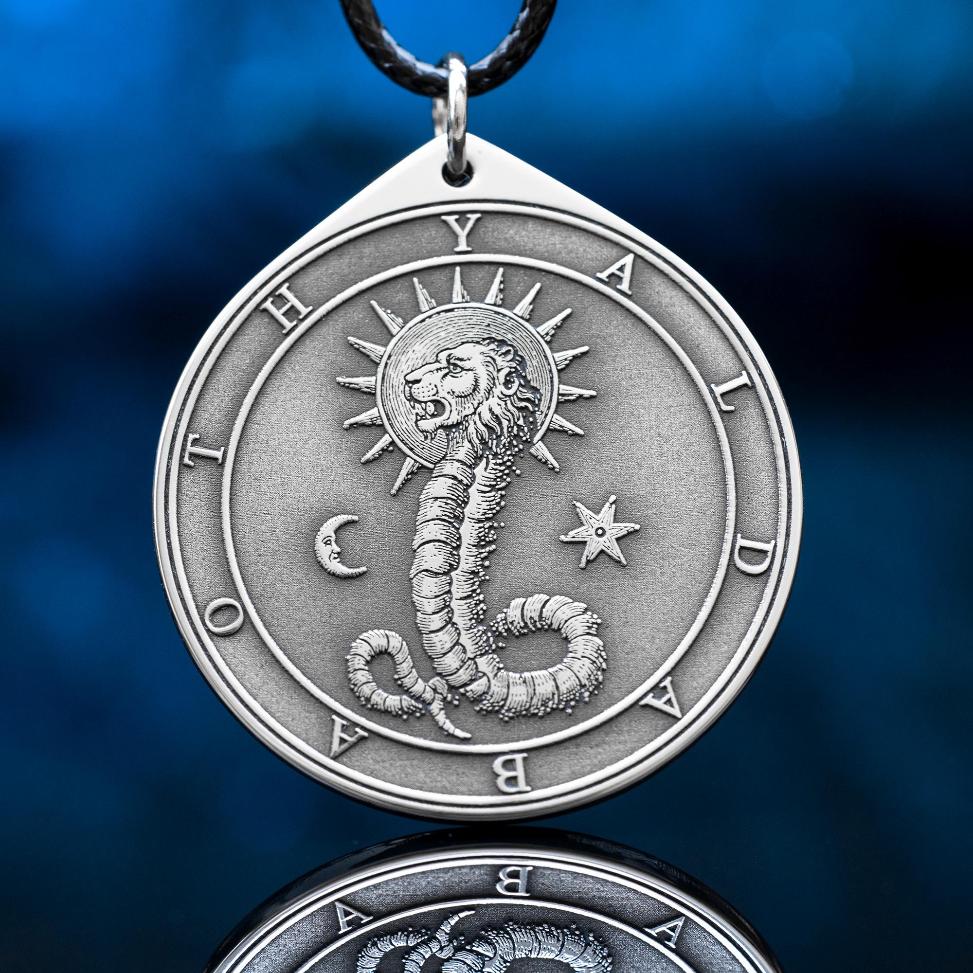 Yaldabaoth Seal Pendant: Gnostic Demiurge Symbol Necklace, Occult Pagan Jewelry