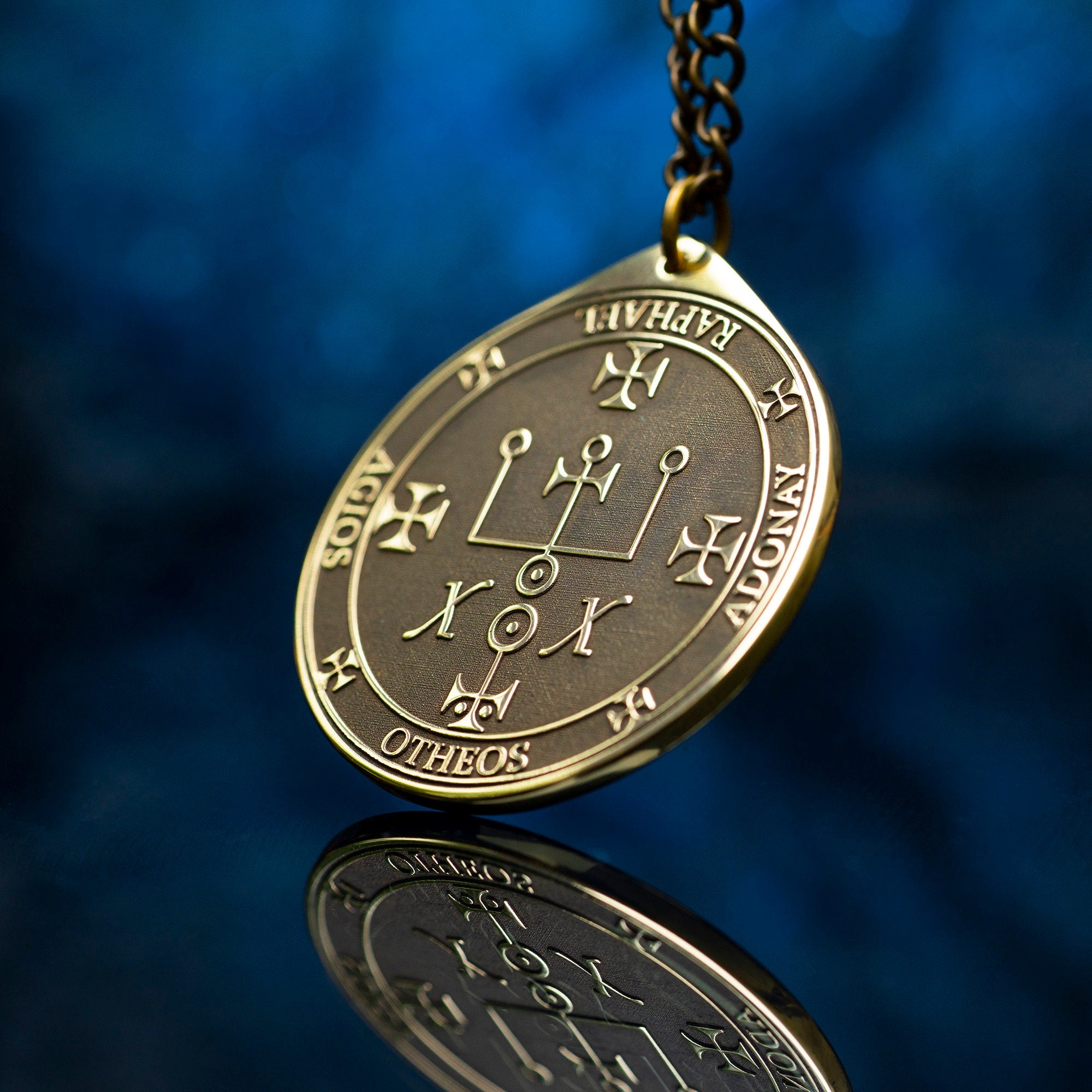 Archangel Raphael Pendant: Seal of Solomon Kabbalah Amulet