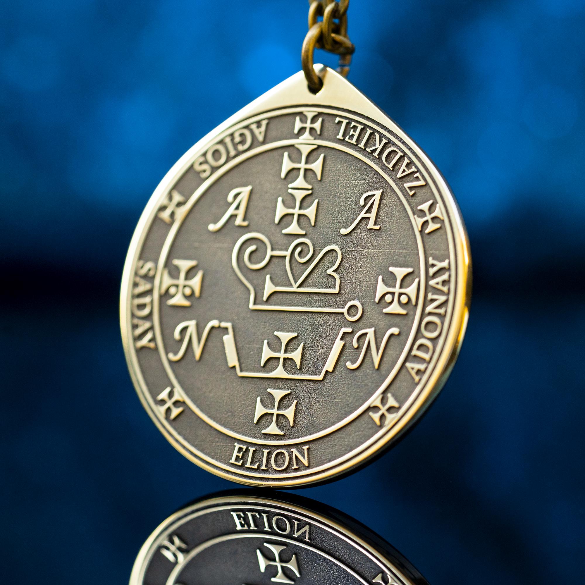 Archangel Zadkiel Seal Pendant: Angel of Harmony and Blessings, Goetia Solomon Kabbalah Amulet