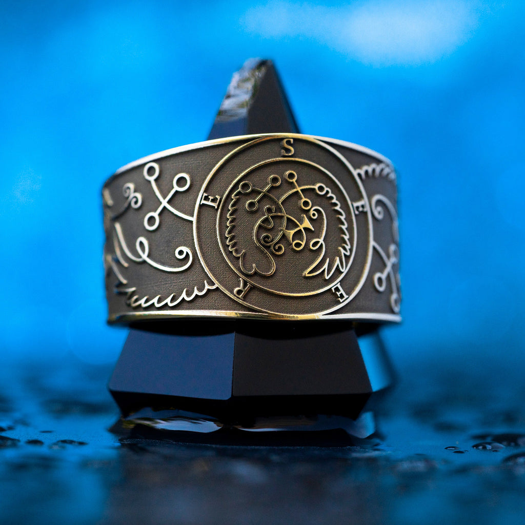 Prince Seere Brass Ring: Solomon Seal, Goetia Magic, Adjustable Band