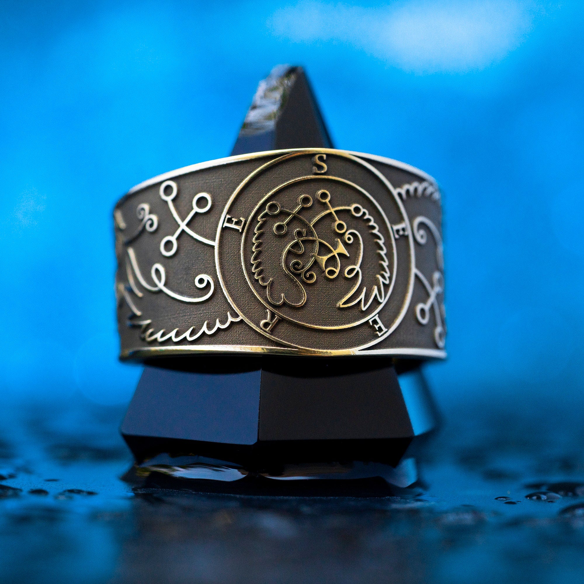 Prince Seere Brass Ring: Solomon Seal, Goetia Magic, Adjustable Band