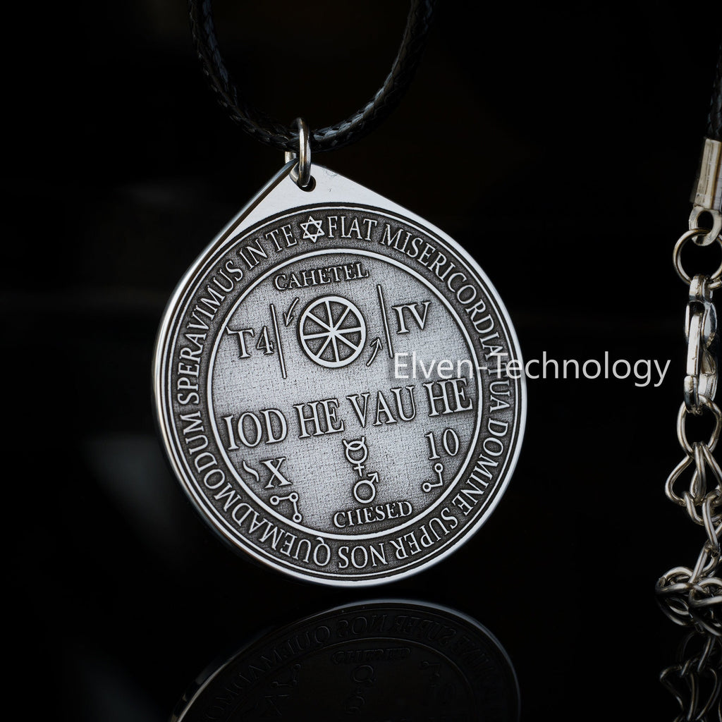 Archangel Cahetel Stainless Steel Pendant: Kabbalah Solomon Amulet