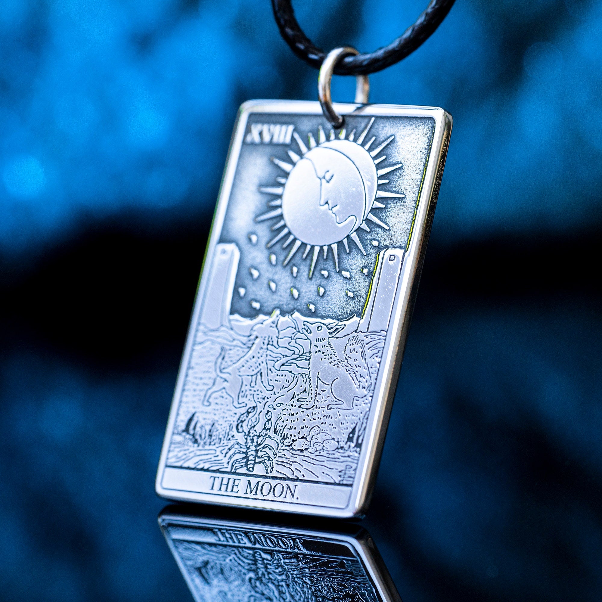 The Moon Tarot Card Pendant: Major Arcana Occult Amulet