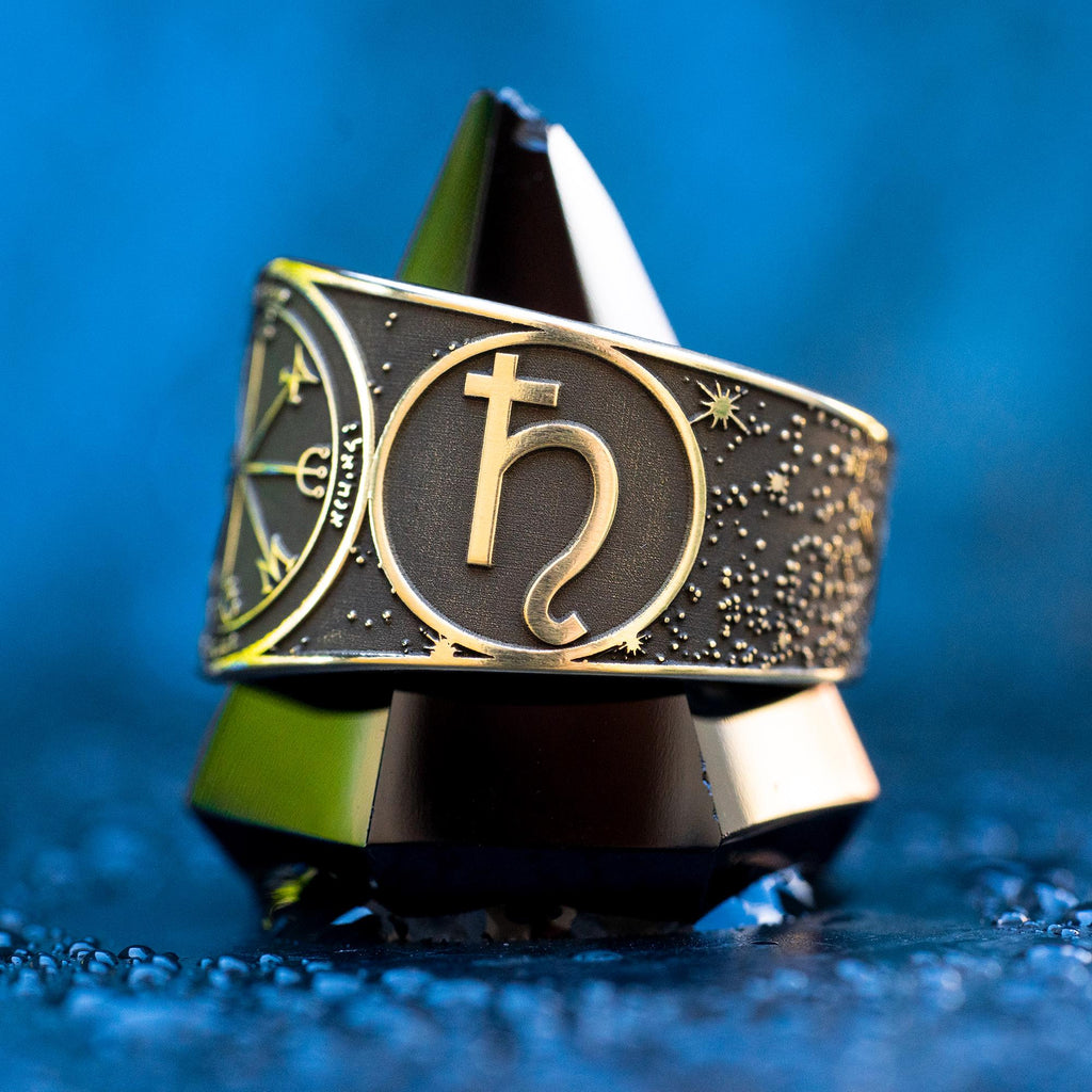 Goetia Third Pentacle of Saturn Ring: Kabbalah Amulet Talisman