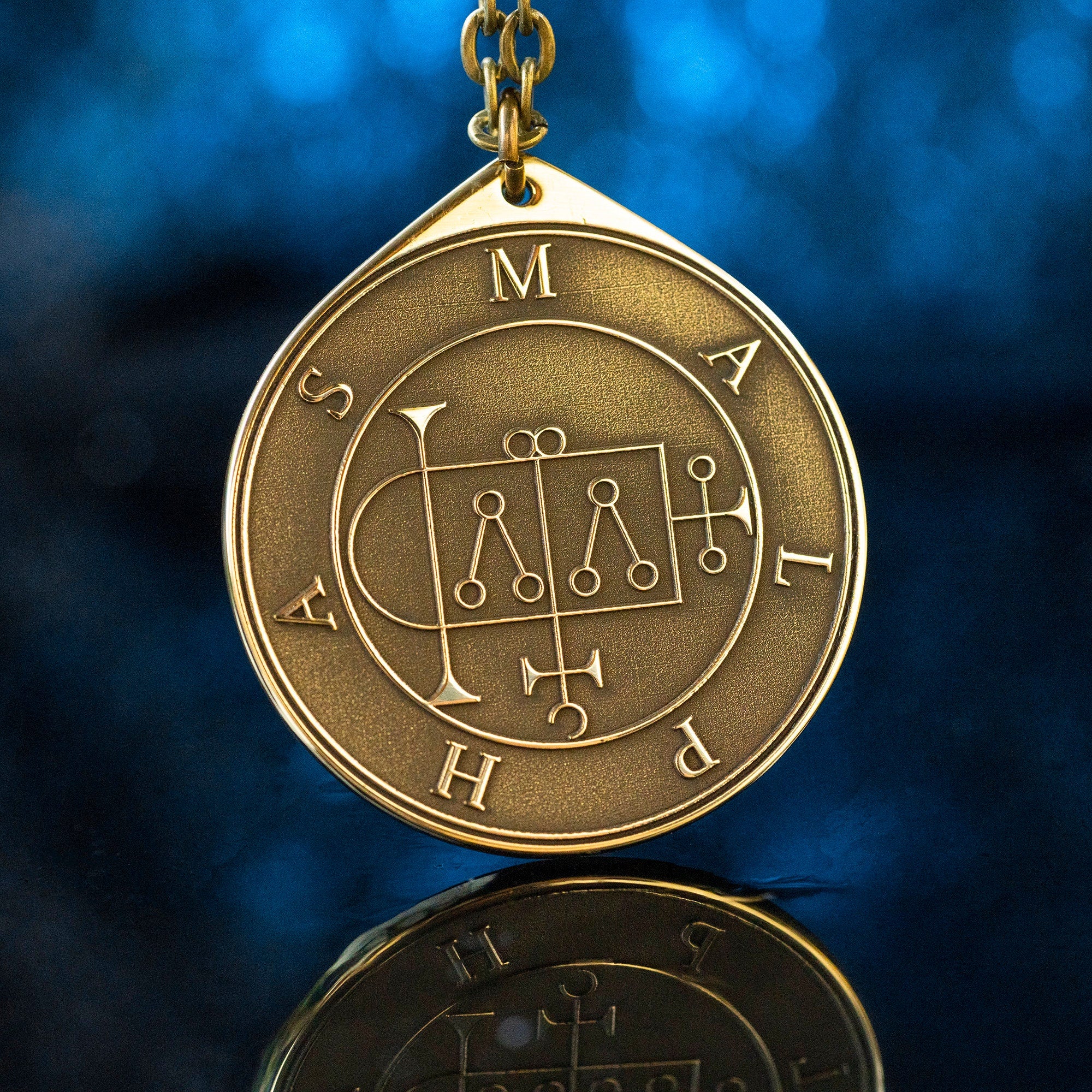 President Malphas Brass Pendant: Lesser Key of Solomon Amulet
