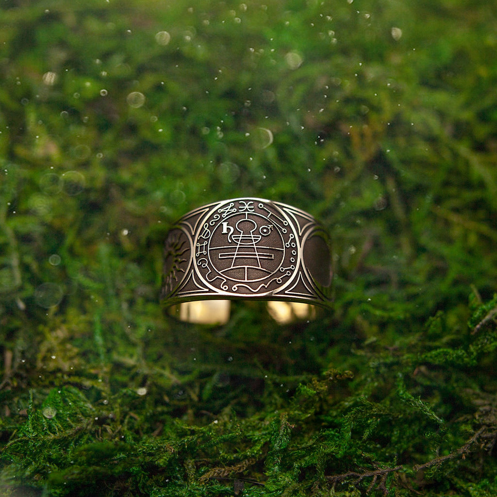 Secret Seal of Solomon Ring: Brass Kabbalah Talisman (Adjustable)