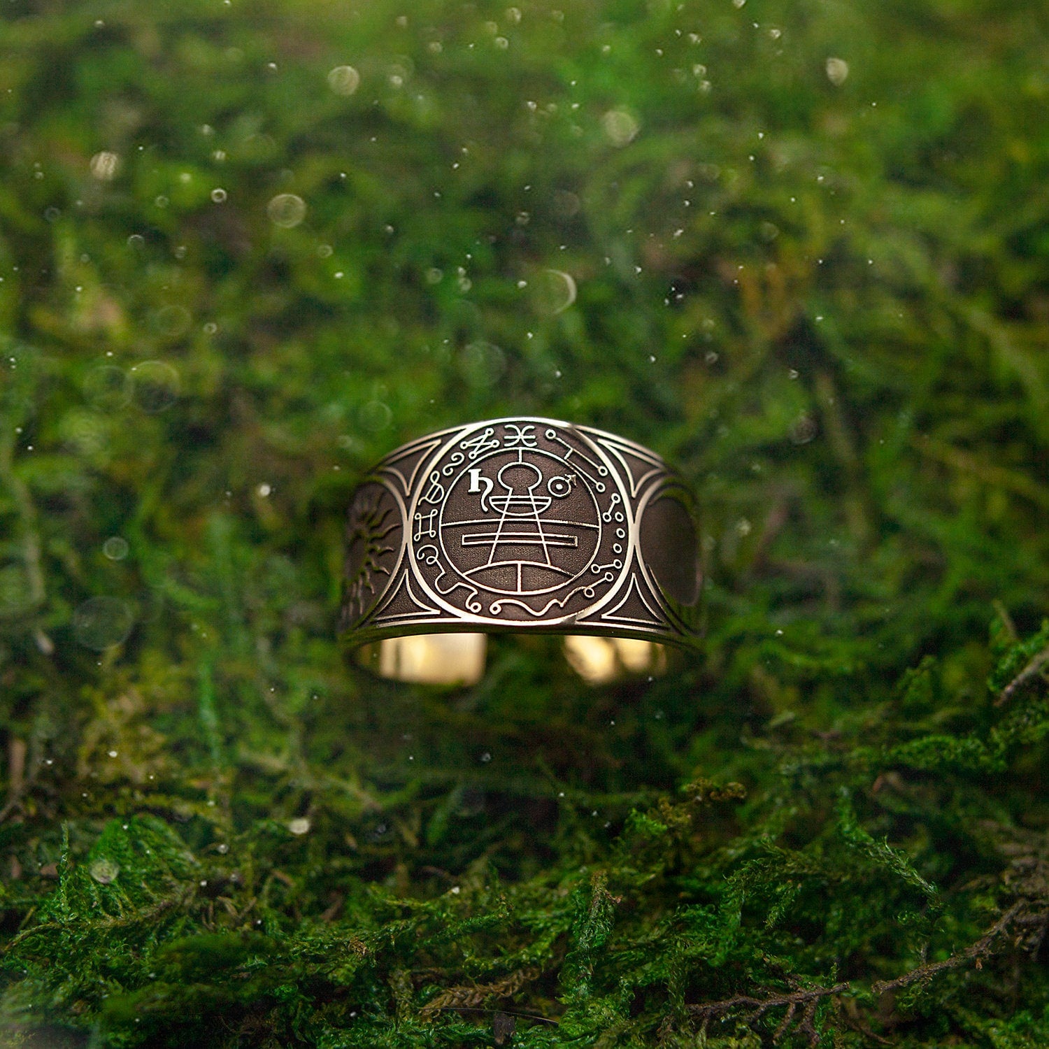 Secret Seal of Solomon Ring: Brass Kabbalah Talisman (Adjustable)