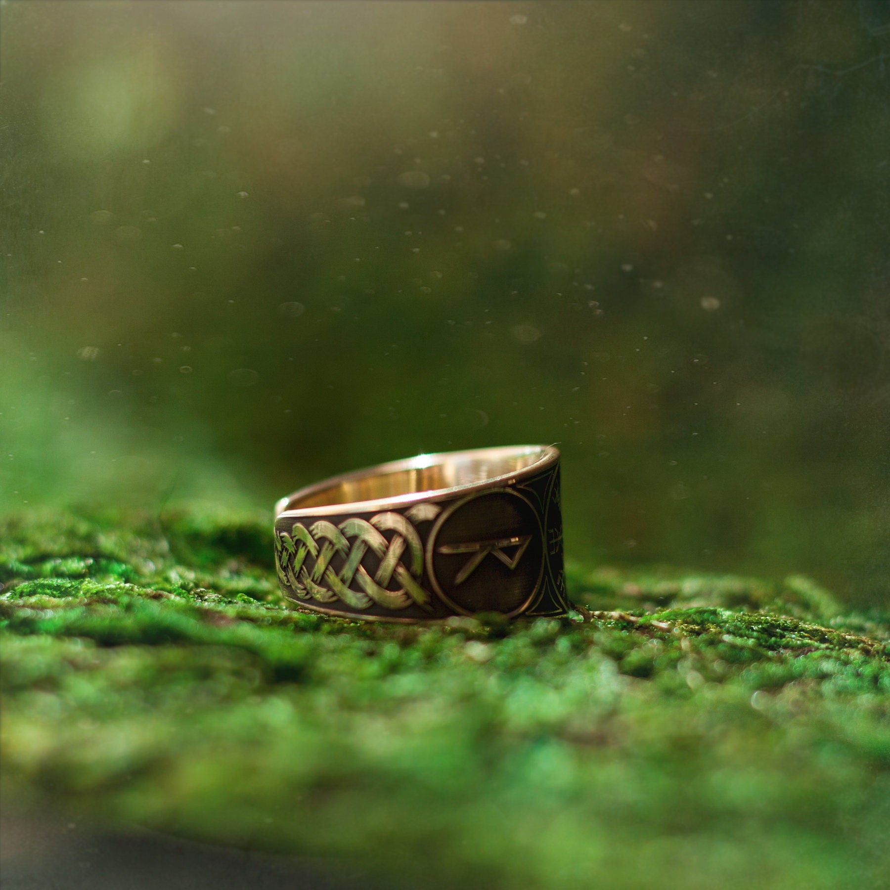 Viking Vegvisir Rune adjustable ring North Celtic amulet talisman occult magic