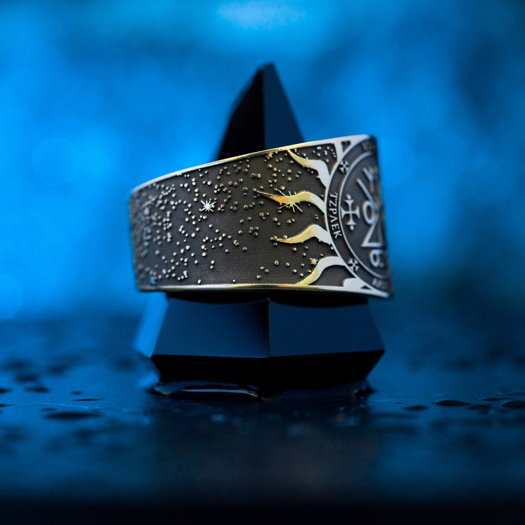 Archangel Raziel Brass Ring: Seal of Solomon Kabbalah Amulet