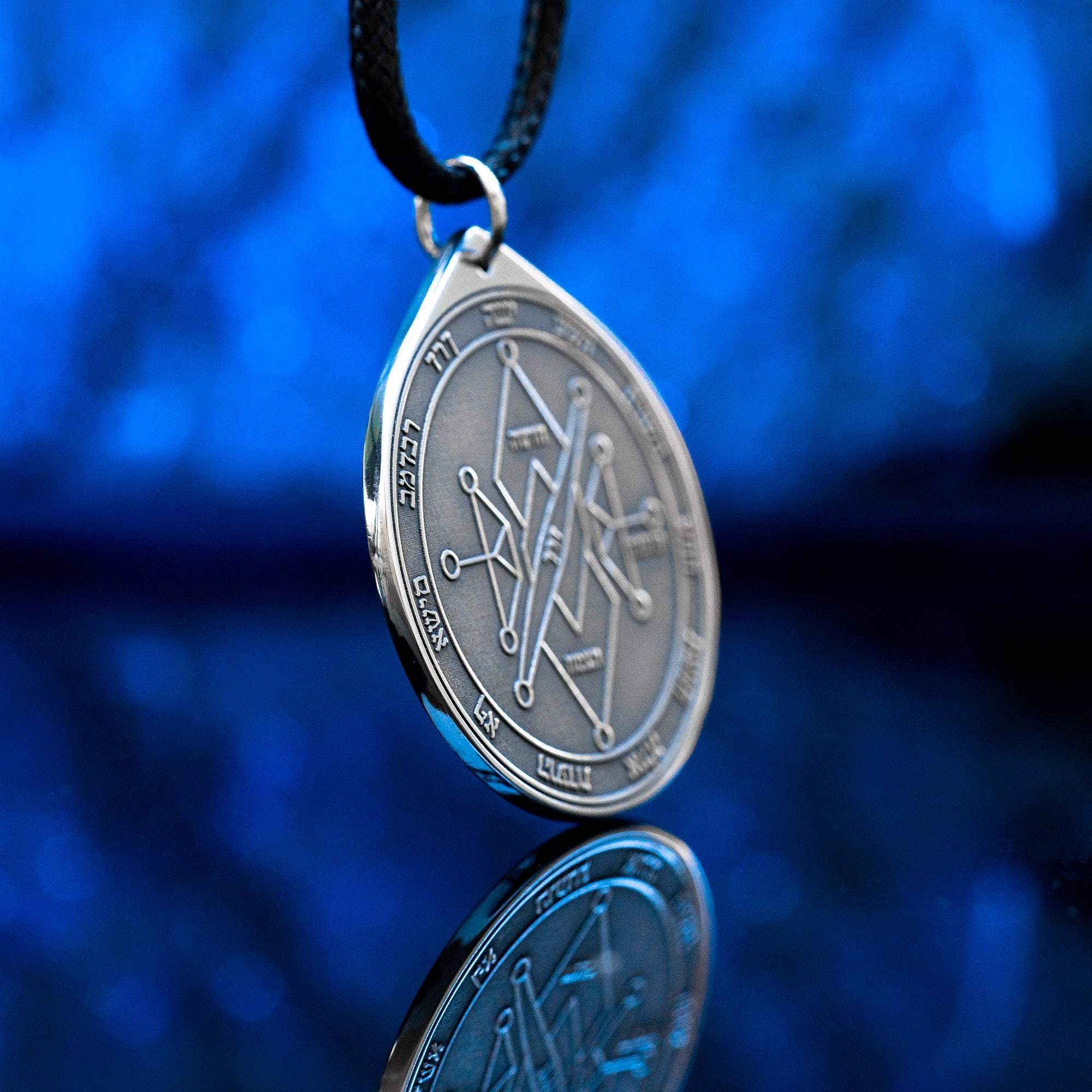 Engraved Second Pentacle of Uranus pendant, an occult talisman for liberation, transformation, breaking limiting patterns, and opening a new path through difficult change