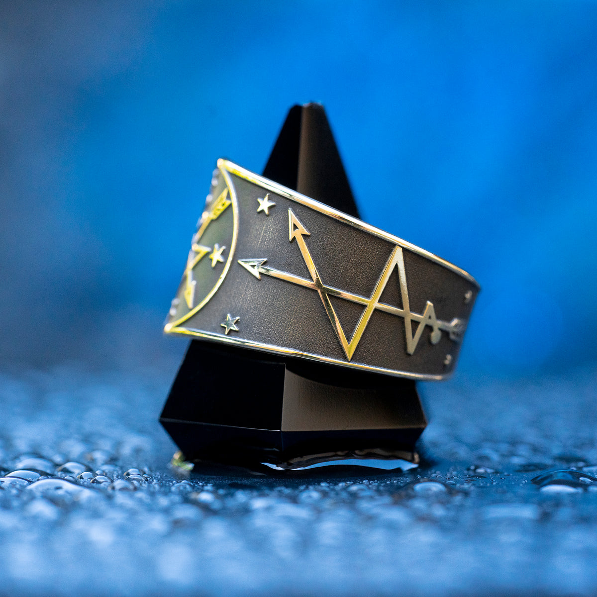 Oya ring inspired by the Yoruba Orisha of storms, wind, lightning, transformation, cemetery gates, ancestors, and fierce warrior protection symbolism