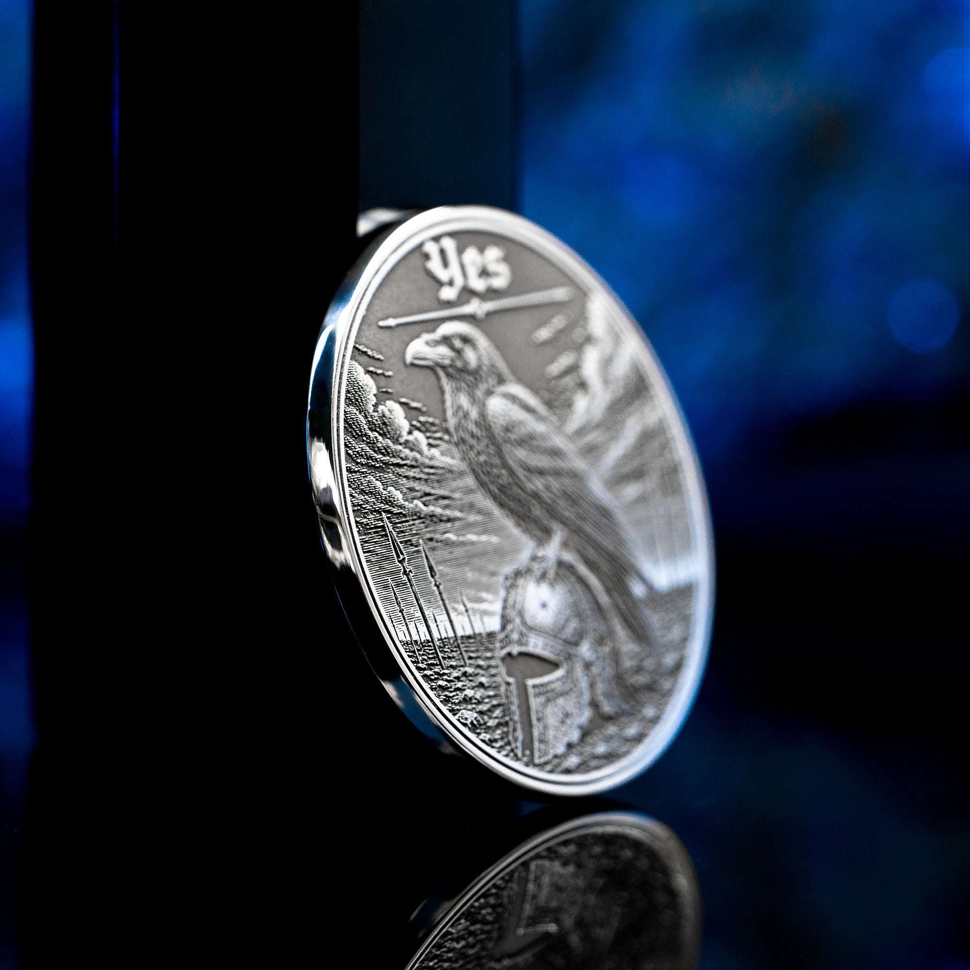 Raven Decision Coin: Yes No Oracle Flip Token, War Fate Talisman Medallion
