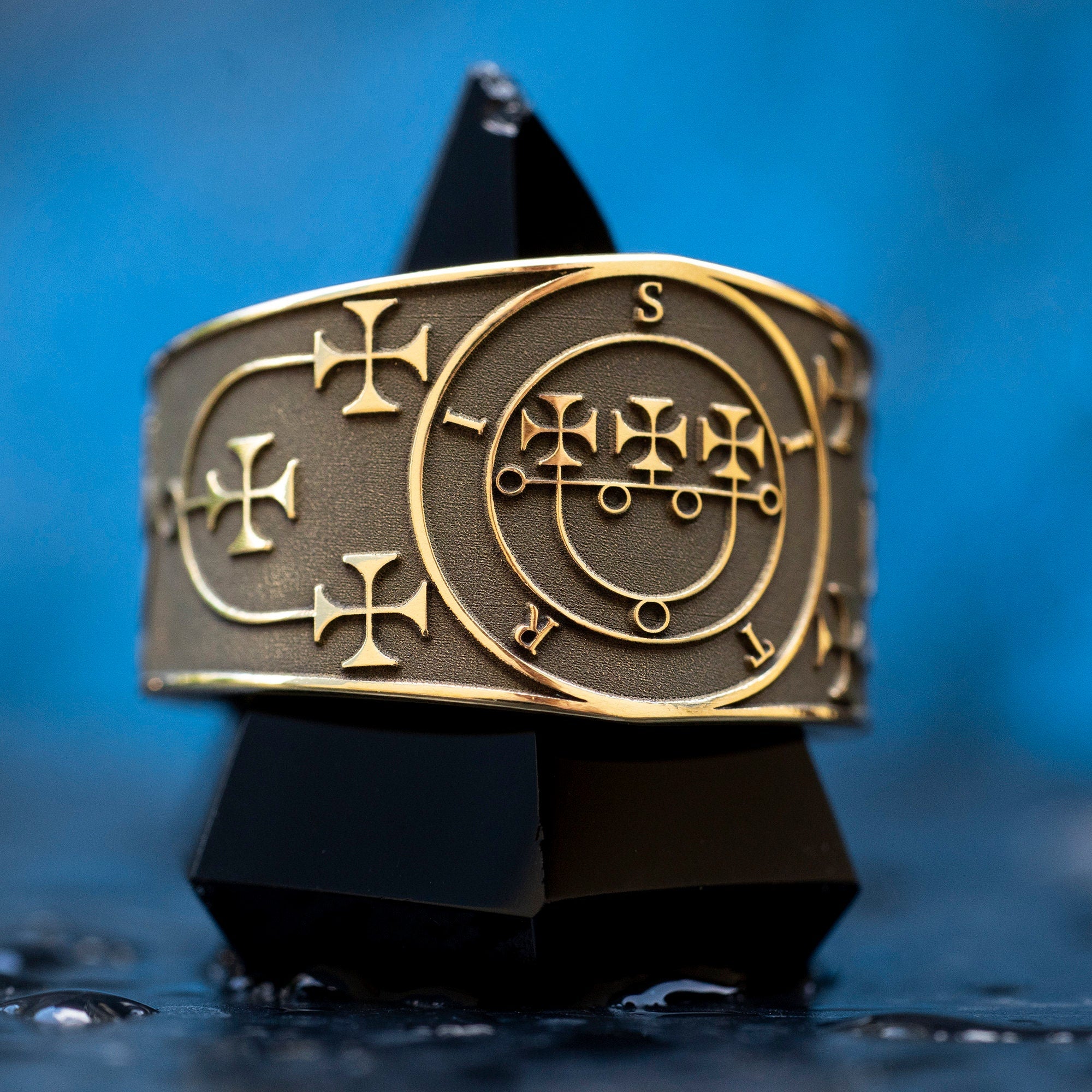 Prince Sitri Brass Ring: Occult Key of Solomon Seal, Adjustable