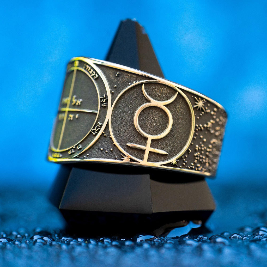 Goetia Fifth Pentacle of Mercury Ring: Kabbalah Amulet Talisman