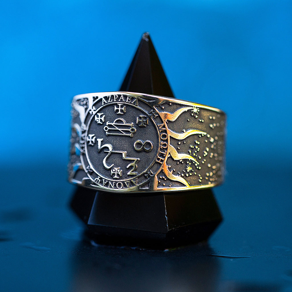 Azrael Seal Ring: Archangel of Transformation and Death, Solomon Kabbalah Goetia Talisman