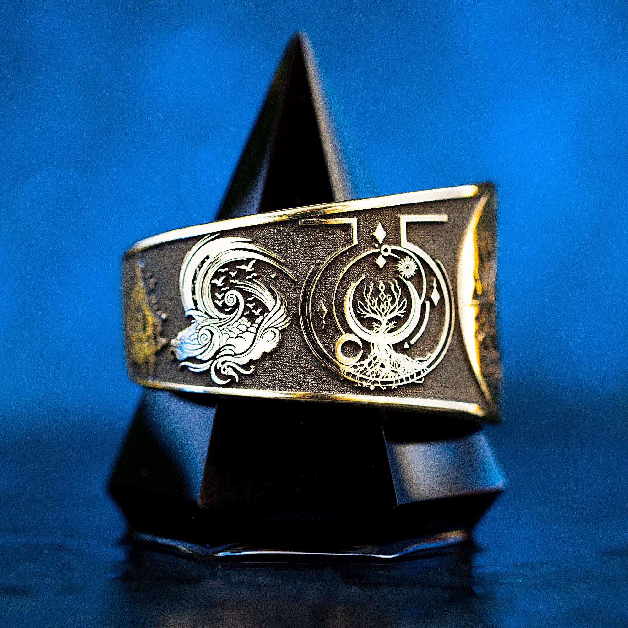 Alchemy Seal Ring: Elemental Cycle of Life and Death, Kabbalah Occult Goetia Talisman