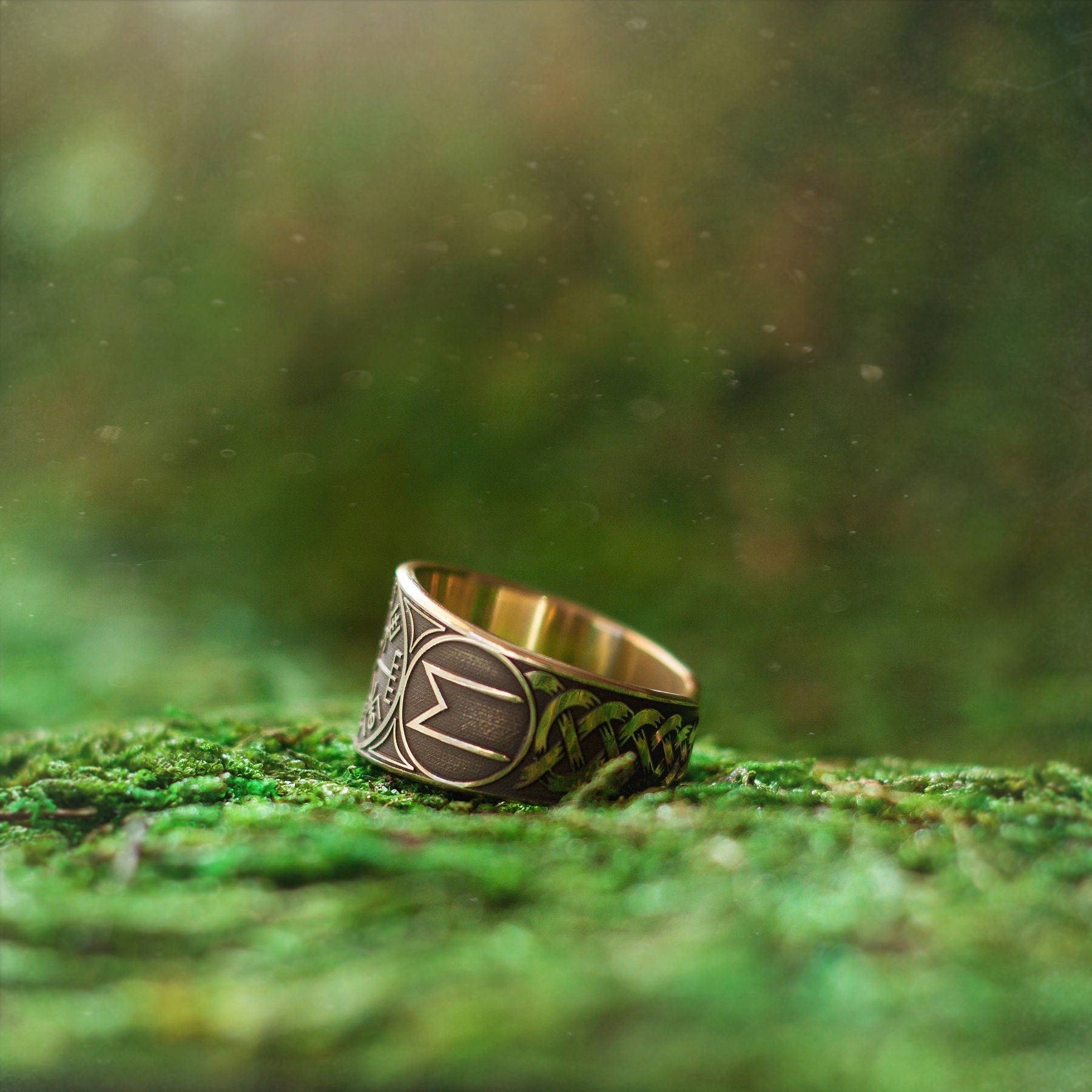 Viking Vegvisir Rune adjustable ring North Celtic amulet talisman occult magic