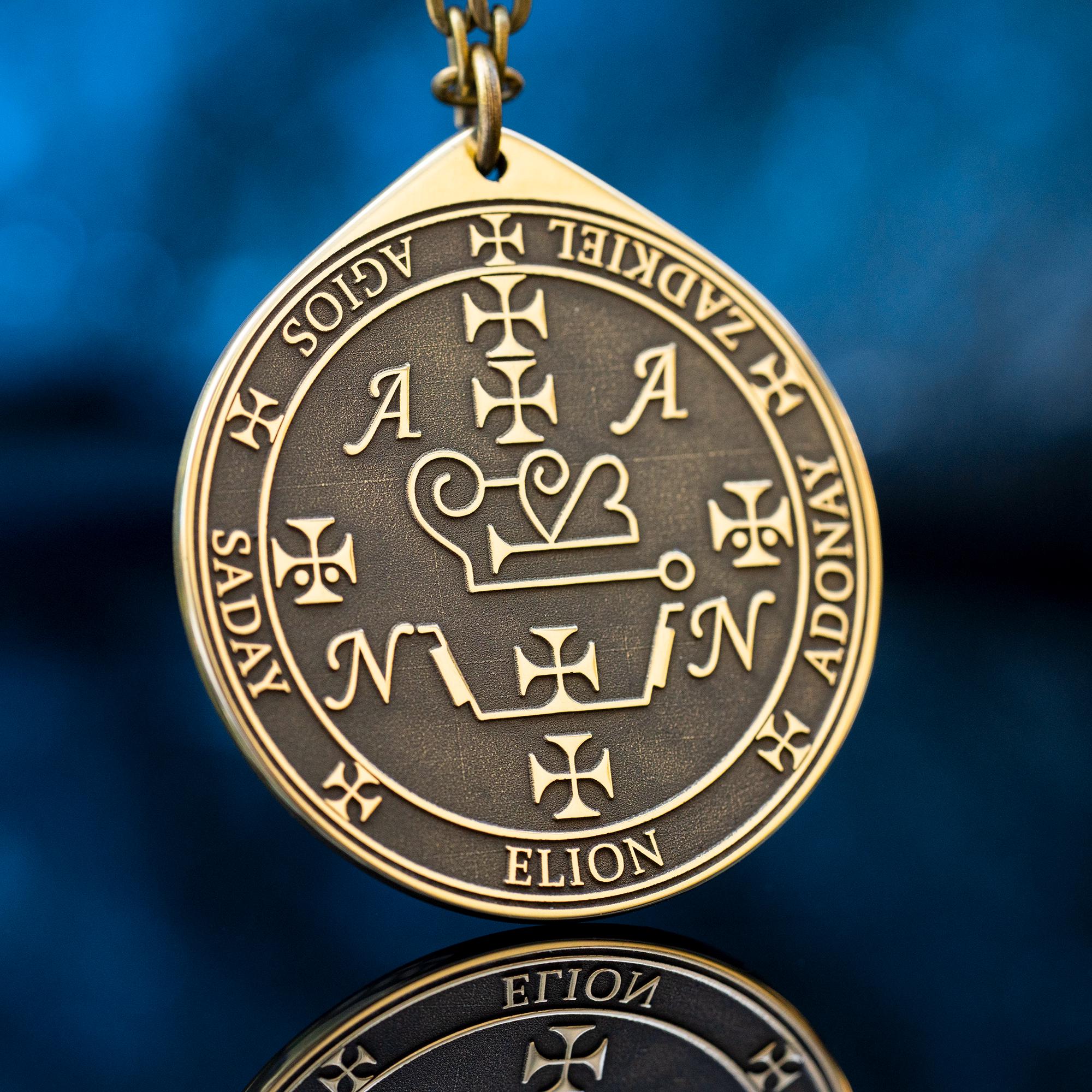 Archangel Zadkiel Seal Pendant: Angel of Harmony and Blessings, Goetia Solomon Kabbalah Amulet