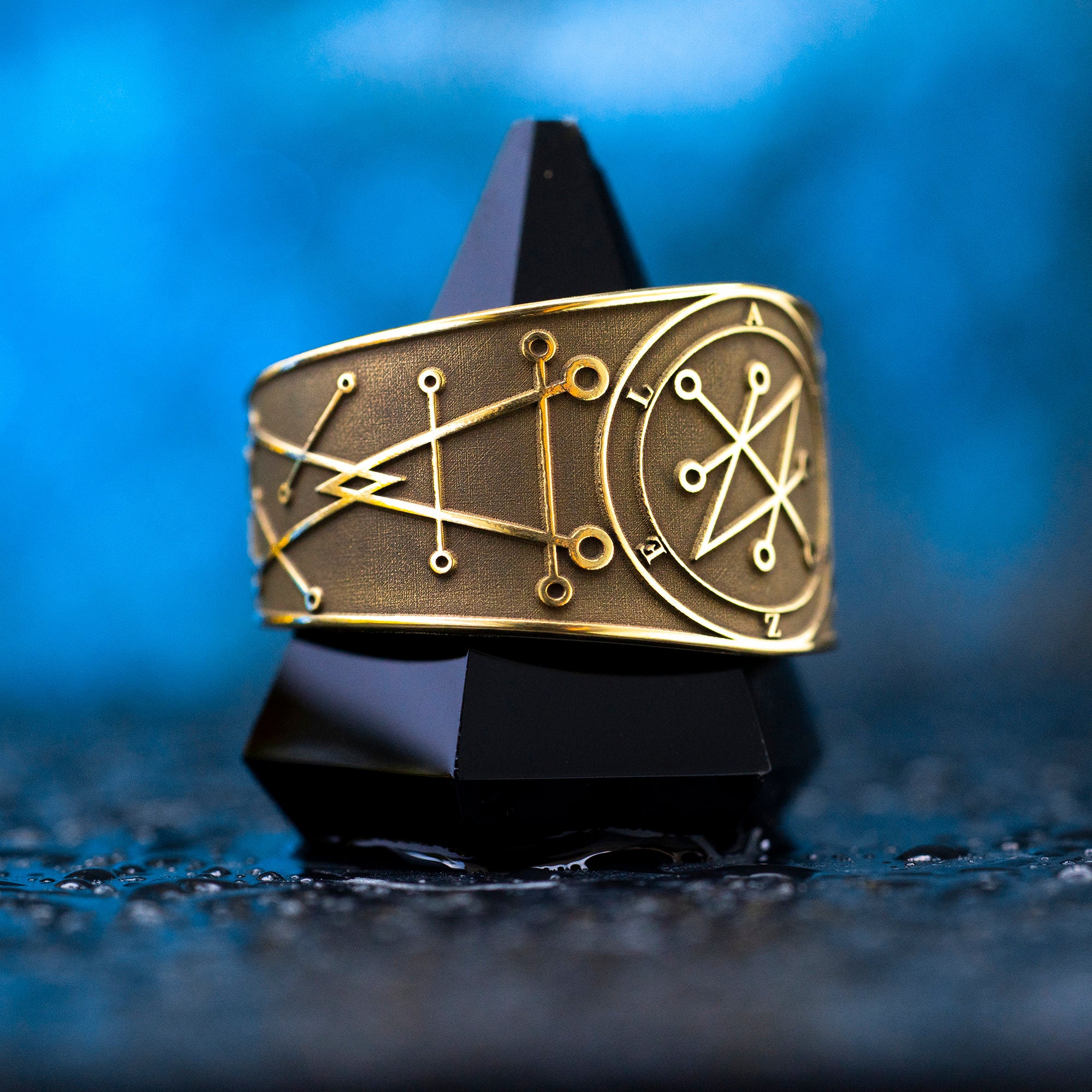 Azazel Brass Ring: Adjustable Solomon Seal Occult Ring