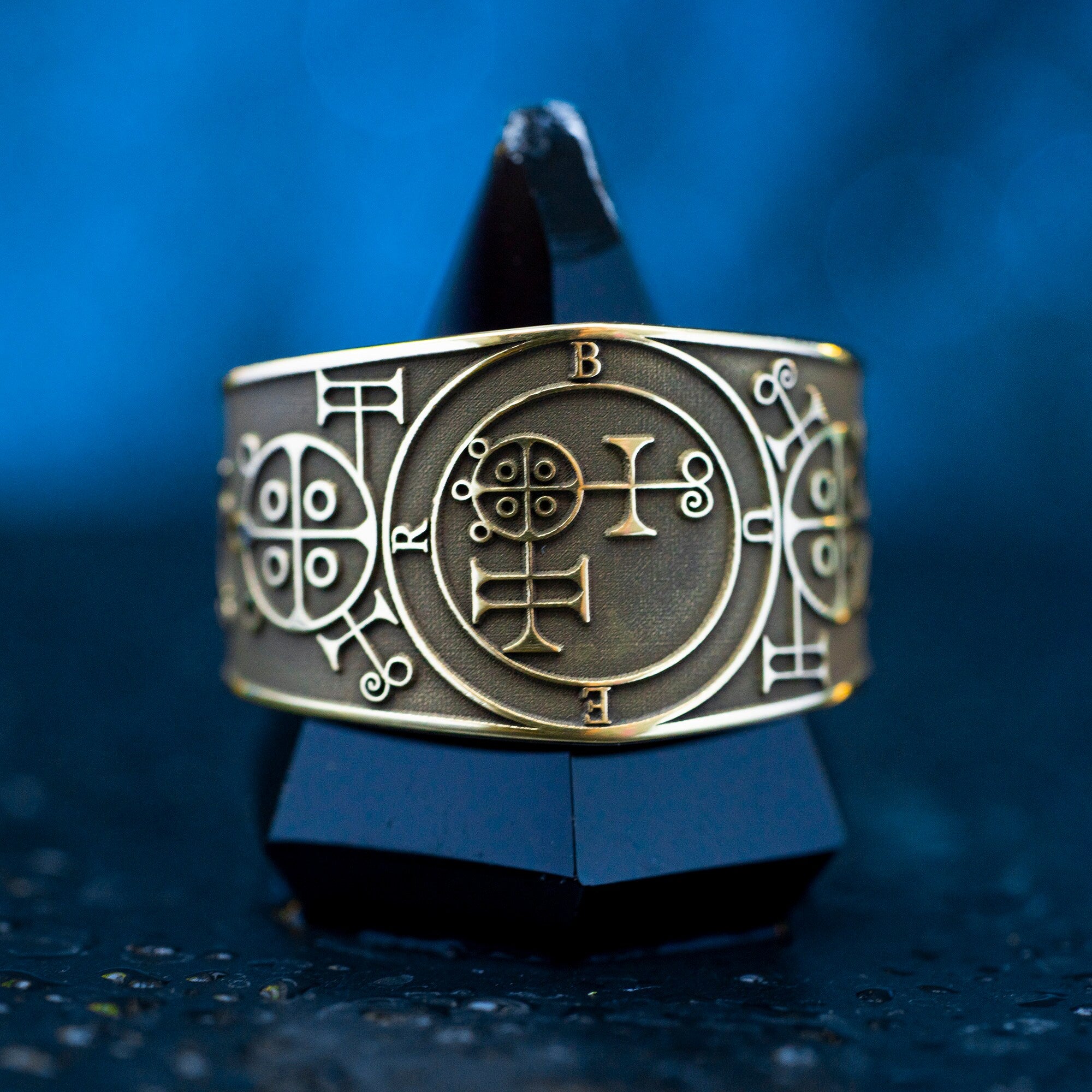 Buer Seal Ring: Adjustable Brass Occult Kabbalah Jewelry