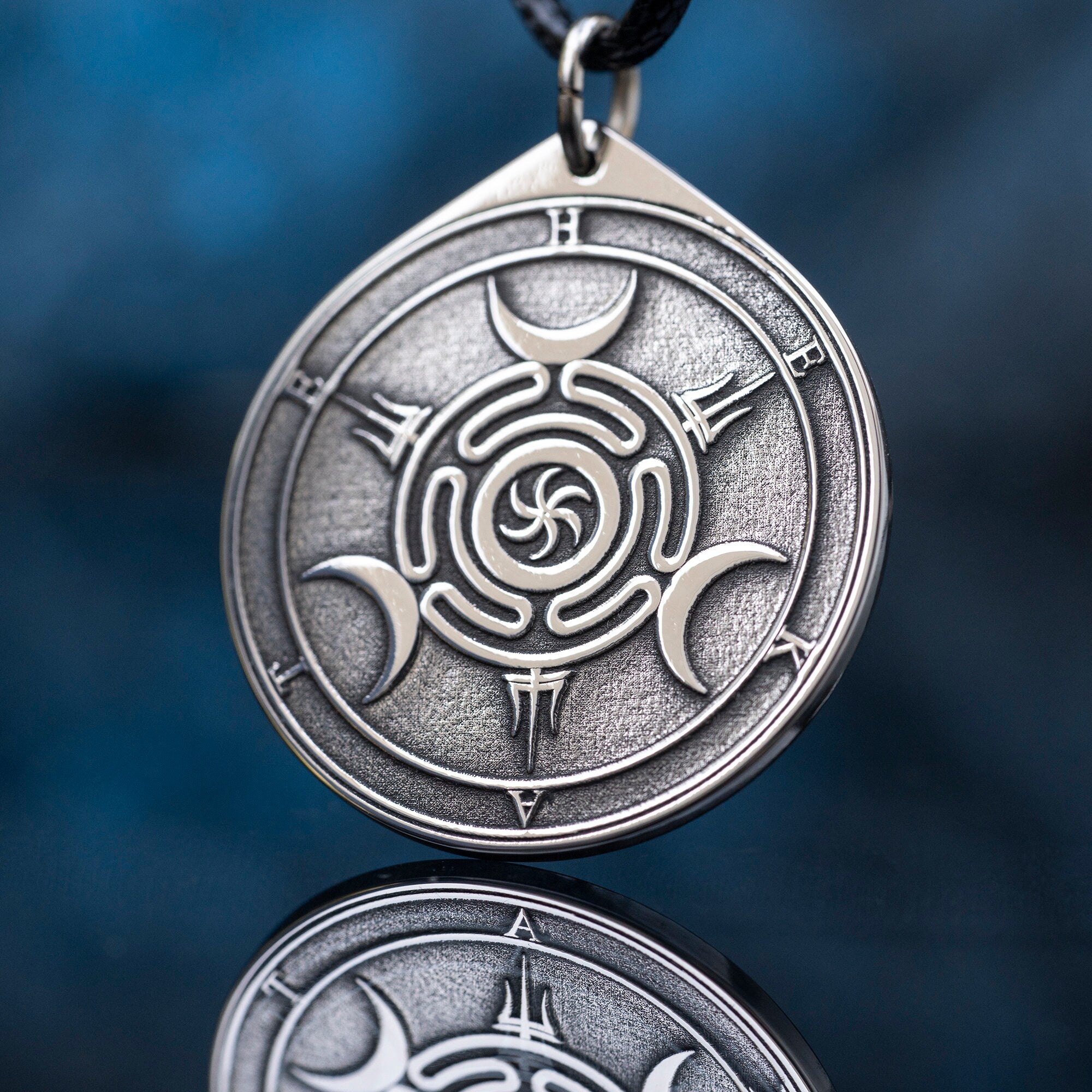 Hecate Wheel Pendant: Strophalos Moon Goddess Amulet