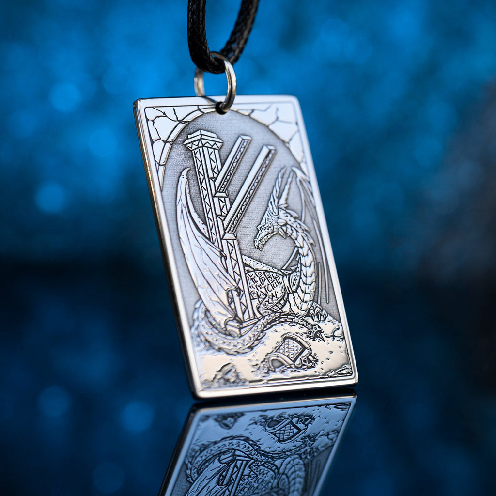 Fehu Rune for Wealth Celtic Dragon Treasure Elder Futhark Rune viking magic amulet kabbalah pendant talisman