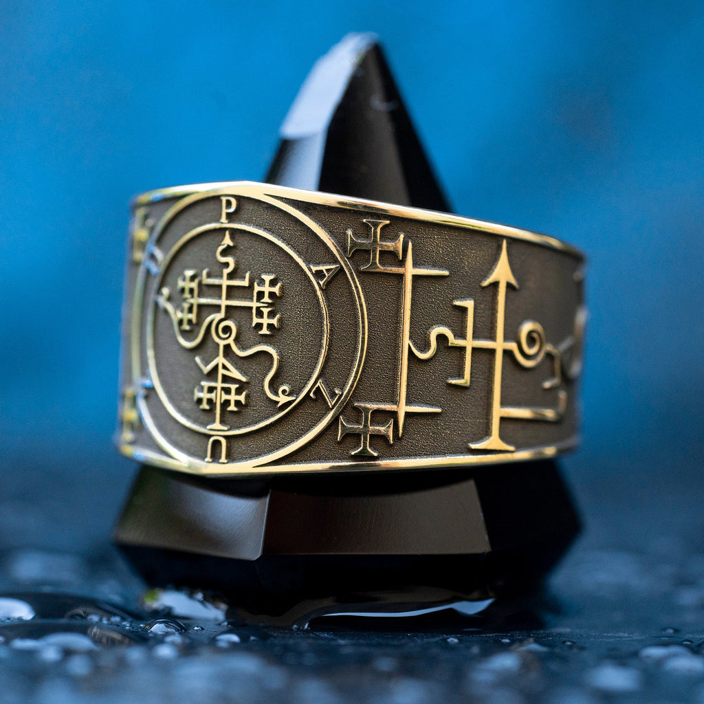 Pazuzu - Demon King of Wind and Storms occult adjustable ring, Sumerian and Assyrian demon Mesopotamian protection Seal sacred magic