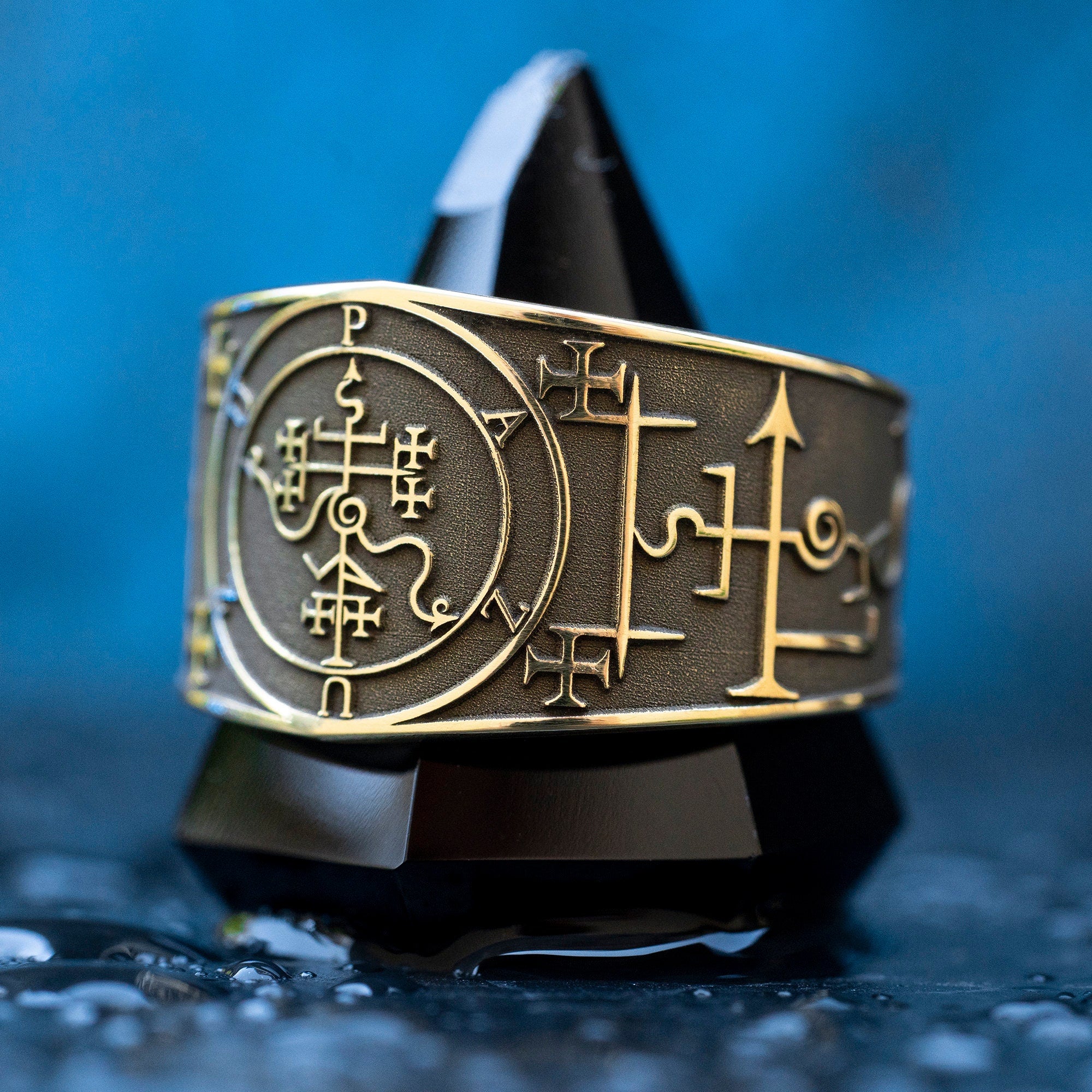 Pazuzu - Demon King of Wind and Storms occult adjustable ring, Sumerian and Assyrian demon Mesopotamian protection Seal sacred magic