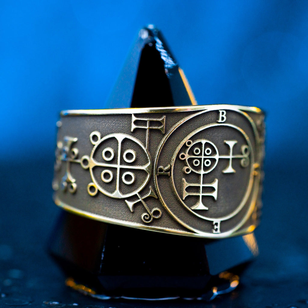Buer Seal Ring: Adjustable Brass Occult Kabbalah Jewelry