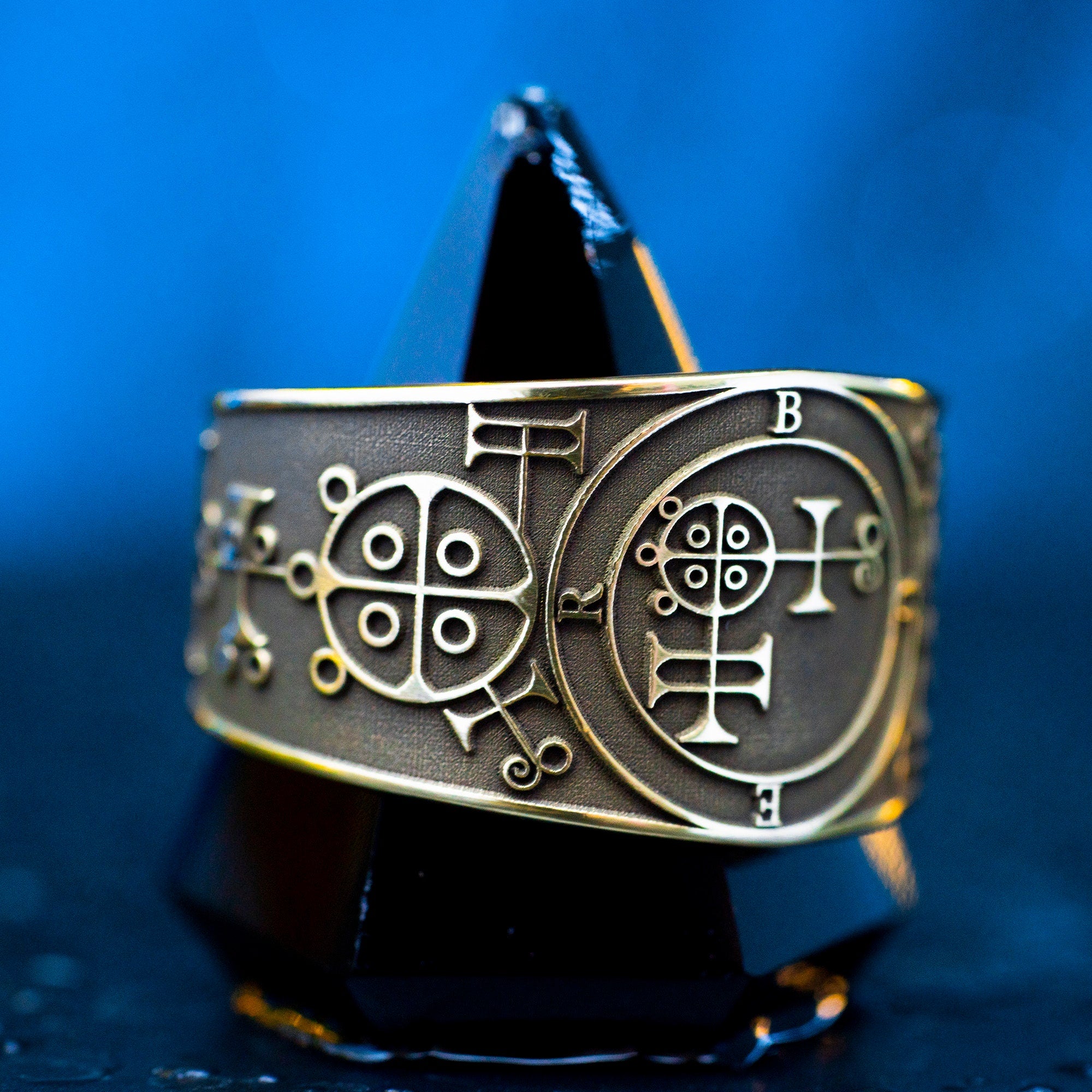 Buer Seal Ring: Adjustable Brass Occult Kabbalah Jewelry