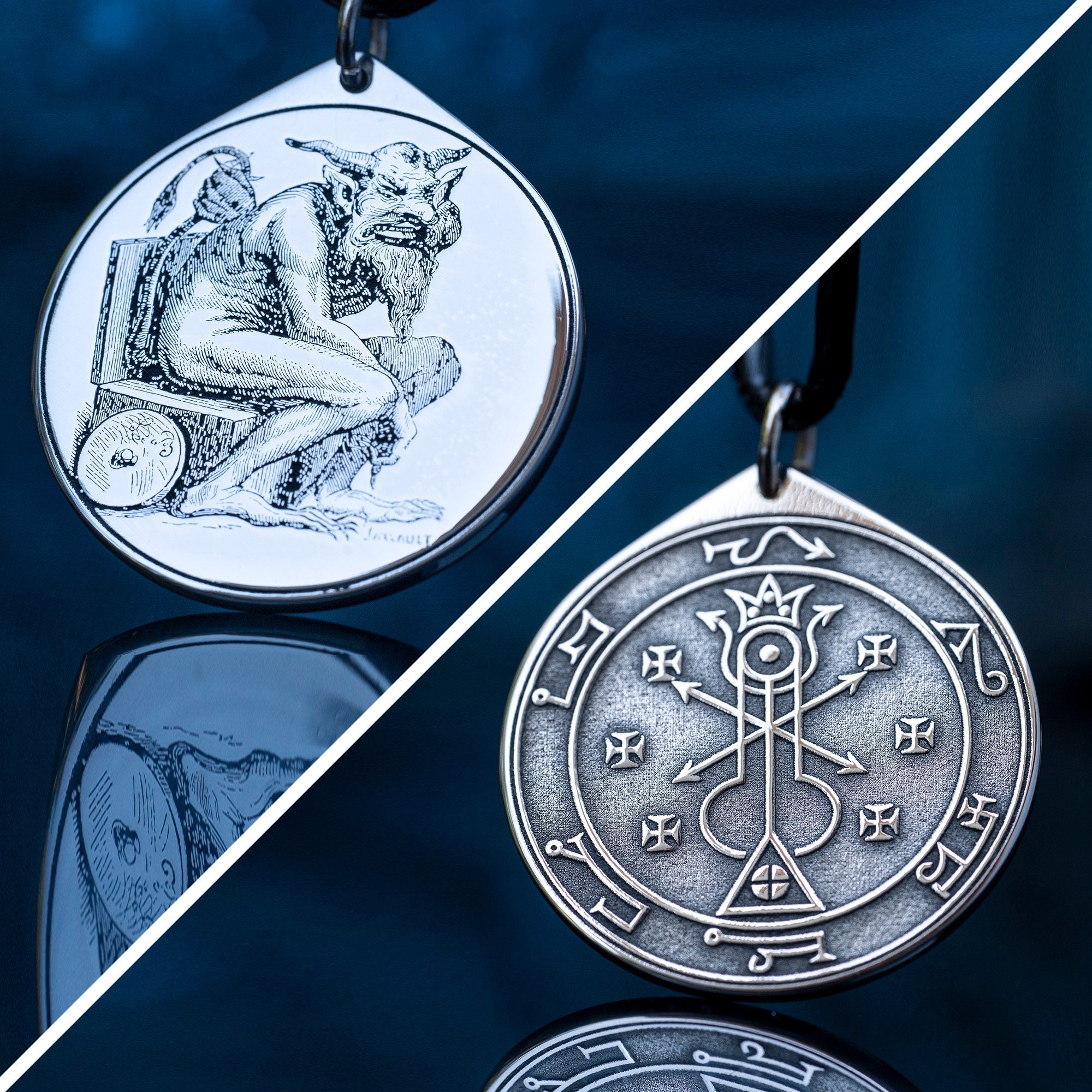 Belphegor Seal Amulet Pendant: Stainless Steel Occult Talisman