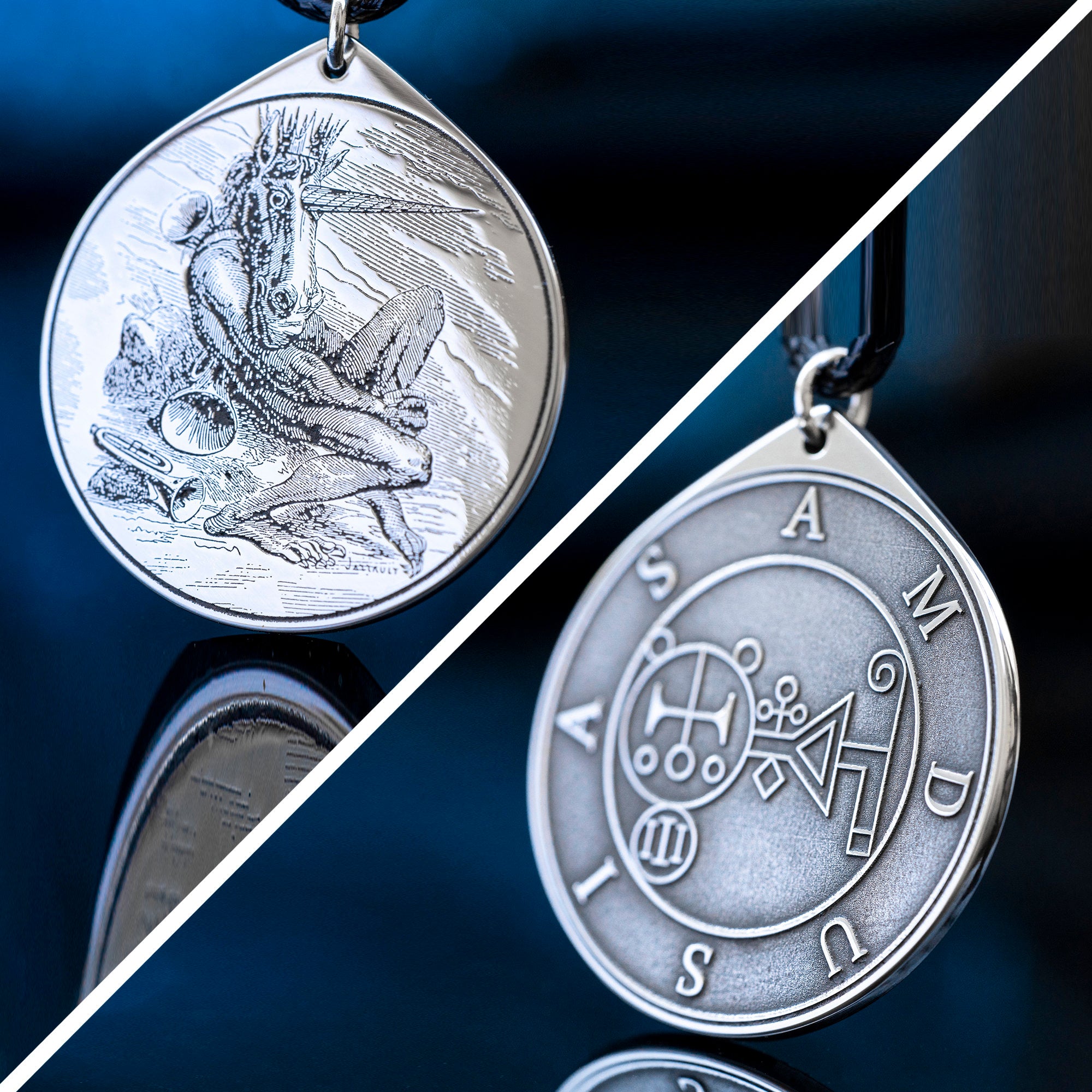 Amdusias Seal Pendant: Demon of Hidden Music and Resonance, Goetia Solomon Kabbalah Amulet