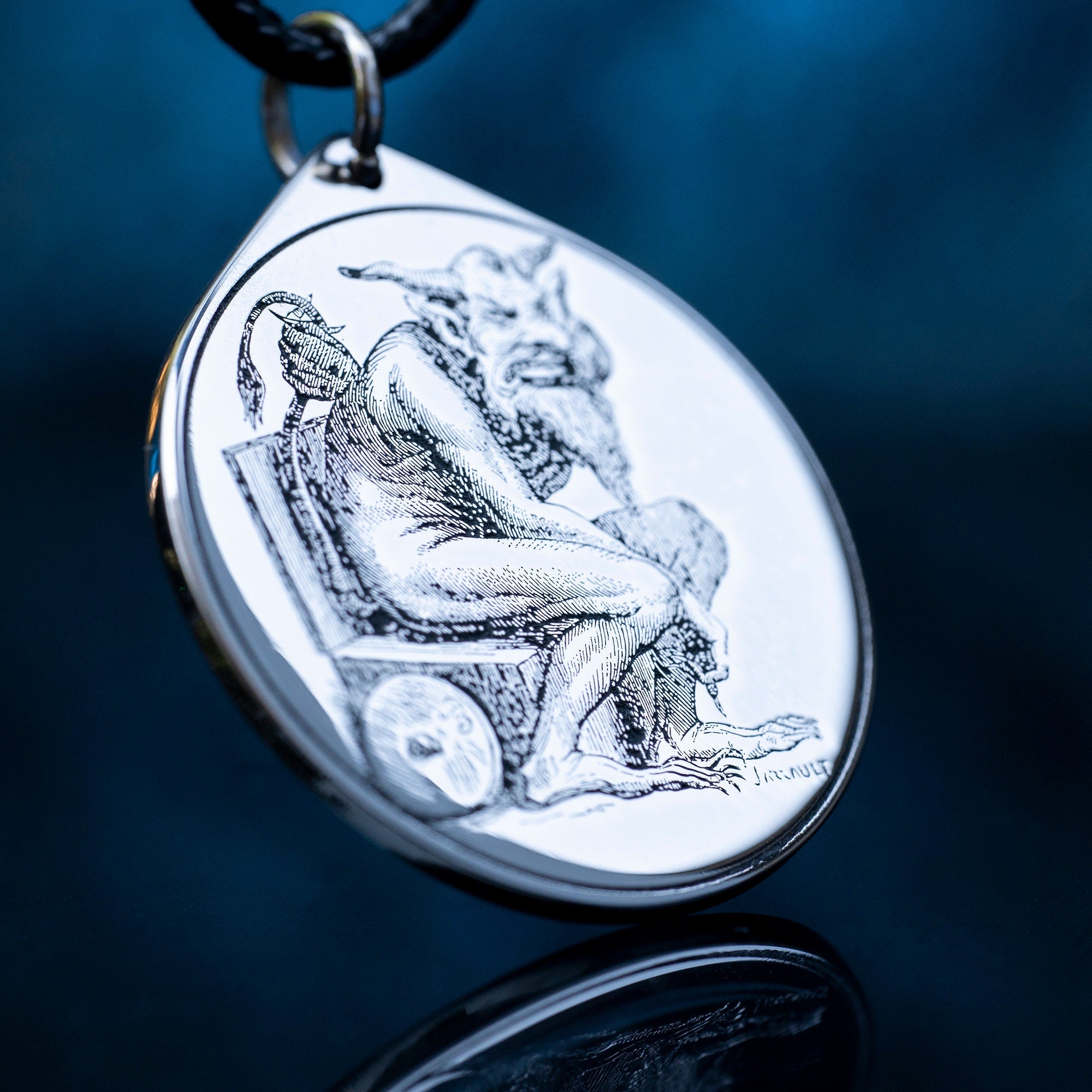 Belphegor Seal Amulet Pendant: Stainless Steel Occult Talisman