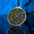 Beleth seal pendant with Goetia demon sigil engraved as a dark occult talisman necklace
