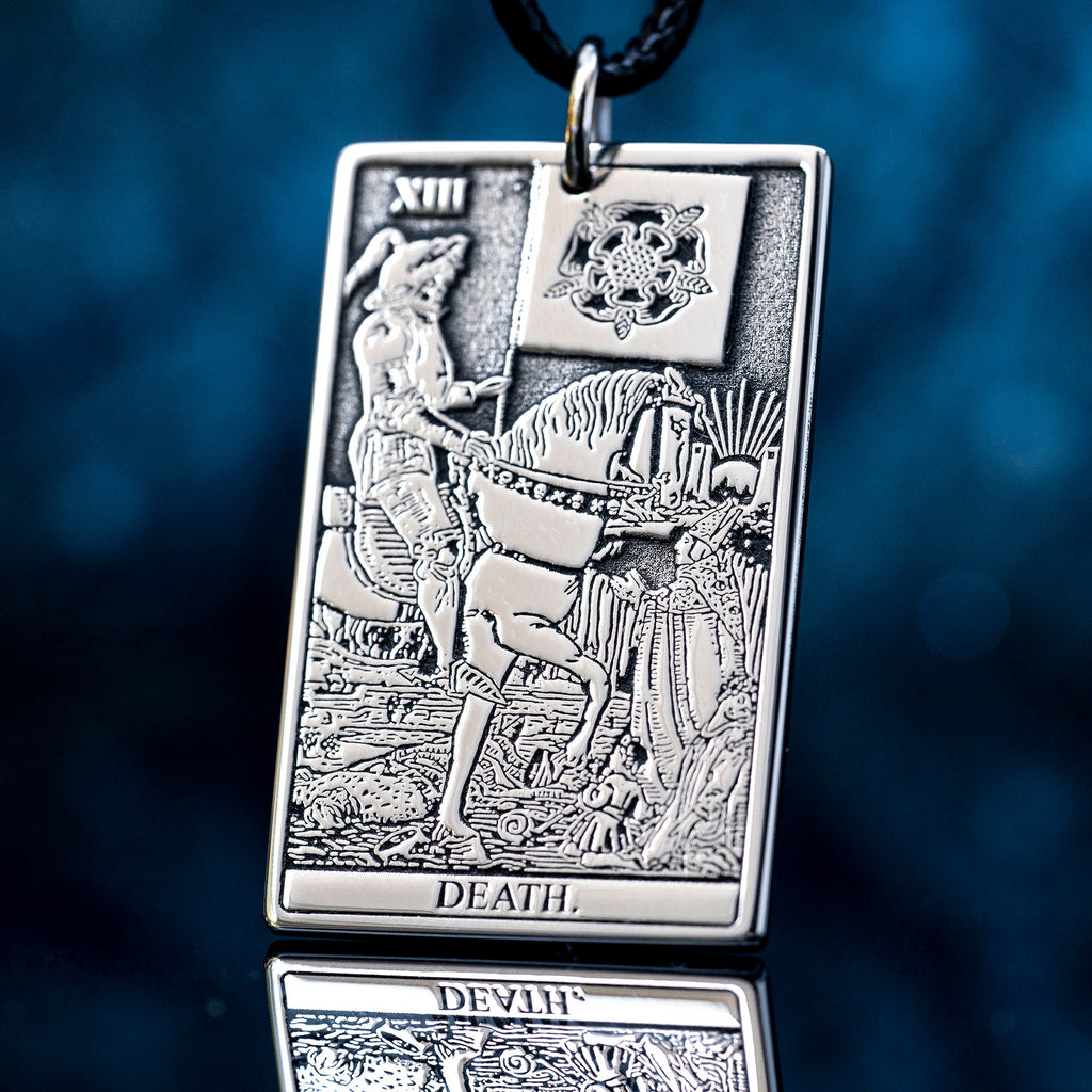 Death Major Arcana Tarot card pendant | Occult Accessories | Mystical Mastery | kabbalah amulet occult magic talisman