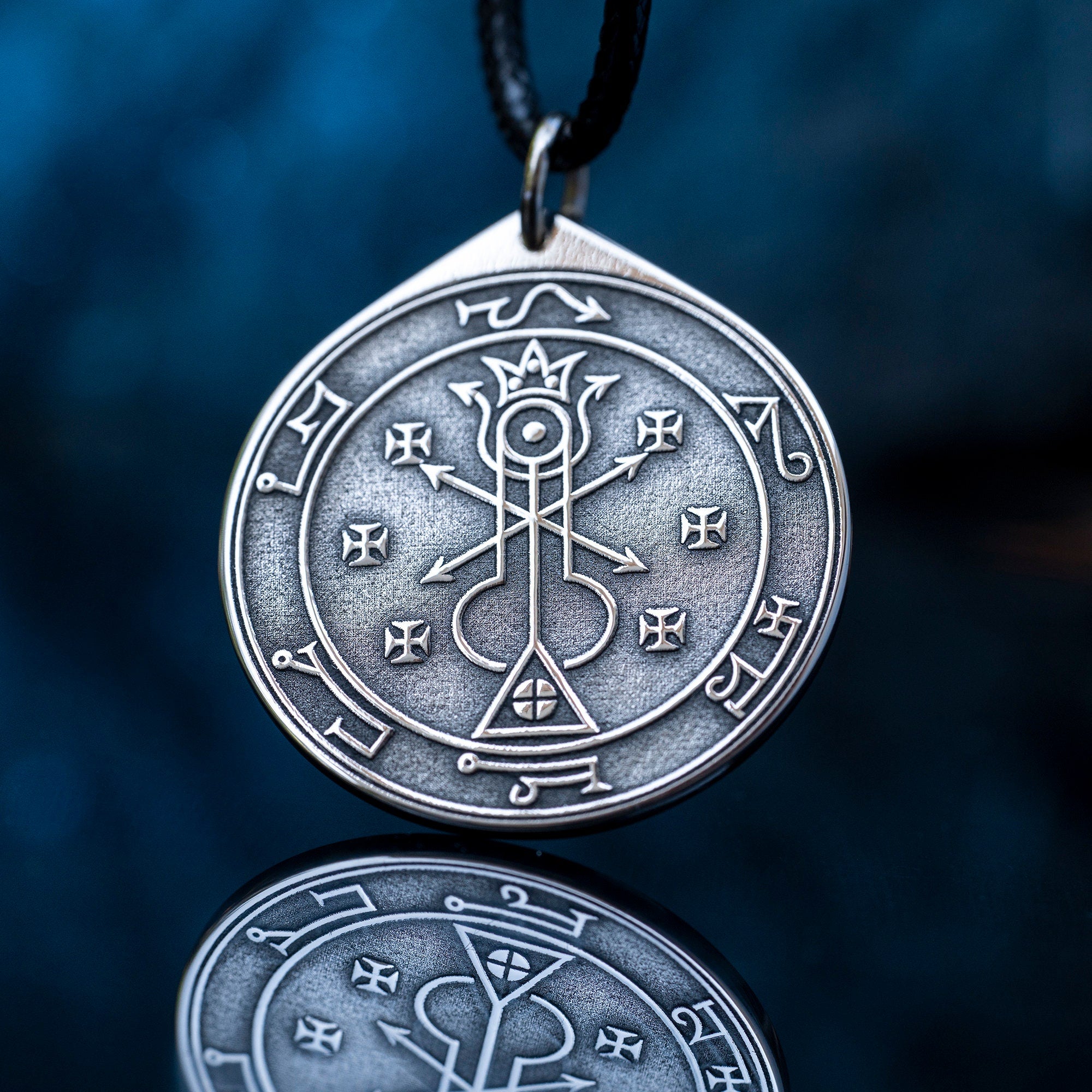 Belphegor Seal Amulet Pendant: Stainless Steel Occult Talisman
