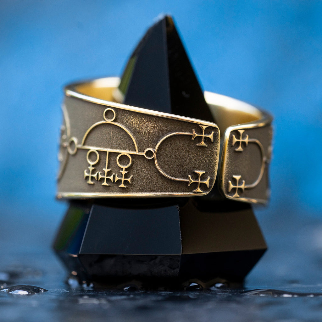 Prince Sitri Brass Ring: Occult Key of Solomon Seal, Adjustable