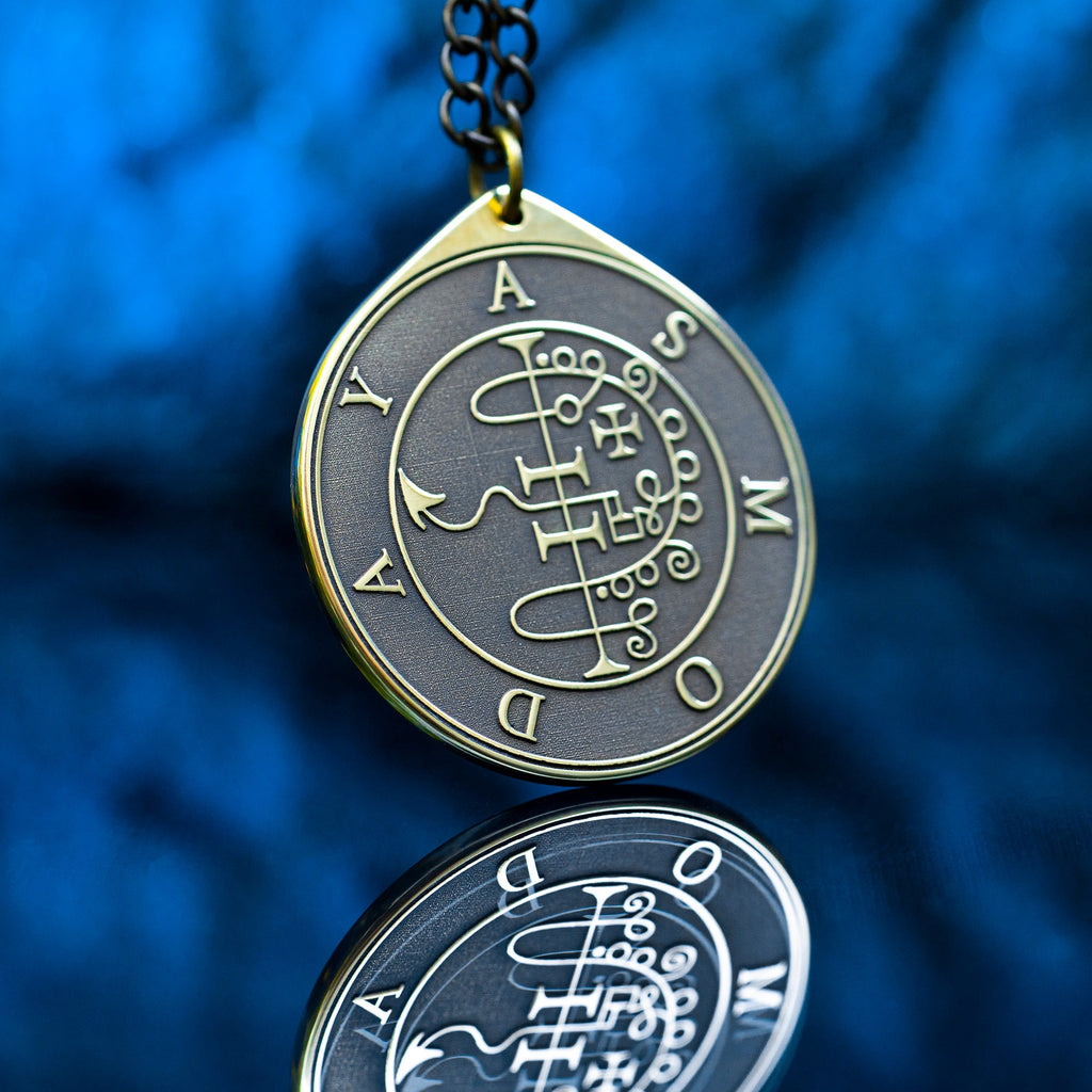 King Asmoday Seal Amulet Pendant: Lesser Key of Solomon, Occult Magic