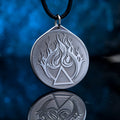 Fire Element Pendant: Alchemy Symbol Amulet, Stainless Steel