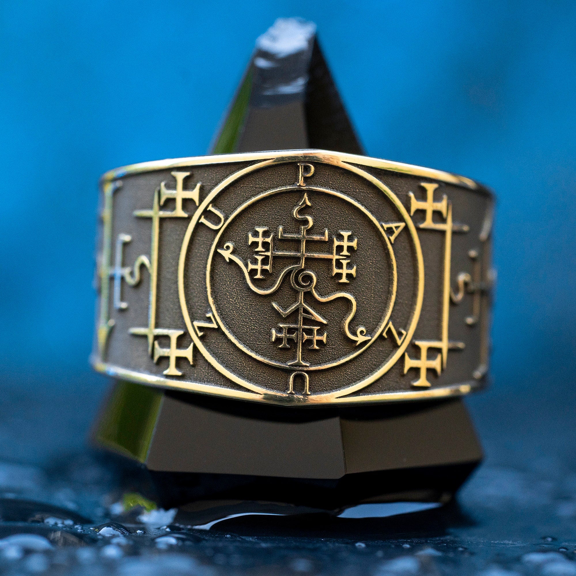 Pazuzu - Demon King of Wind and Storms occult adjustable ring, Sumerian and Assyrian demon Mesopotamian protection Seal sacred magic