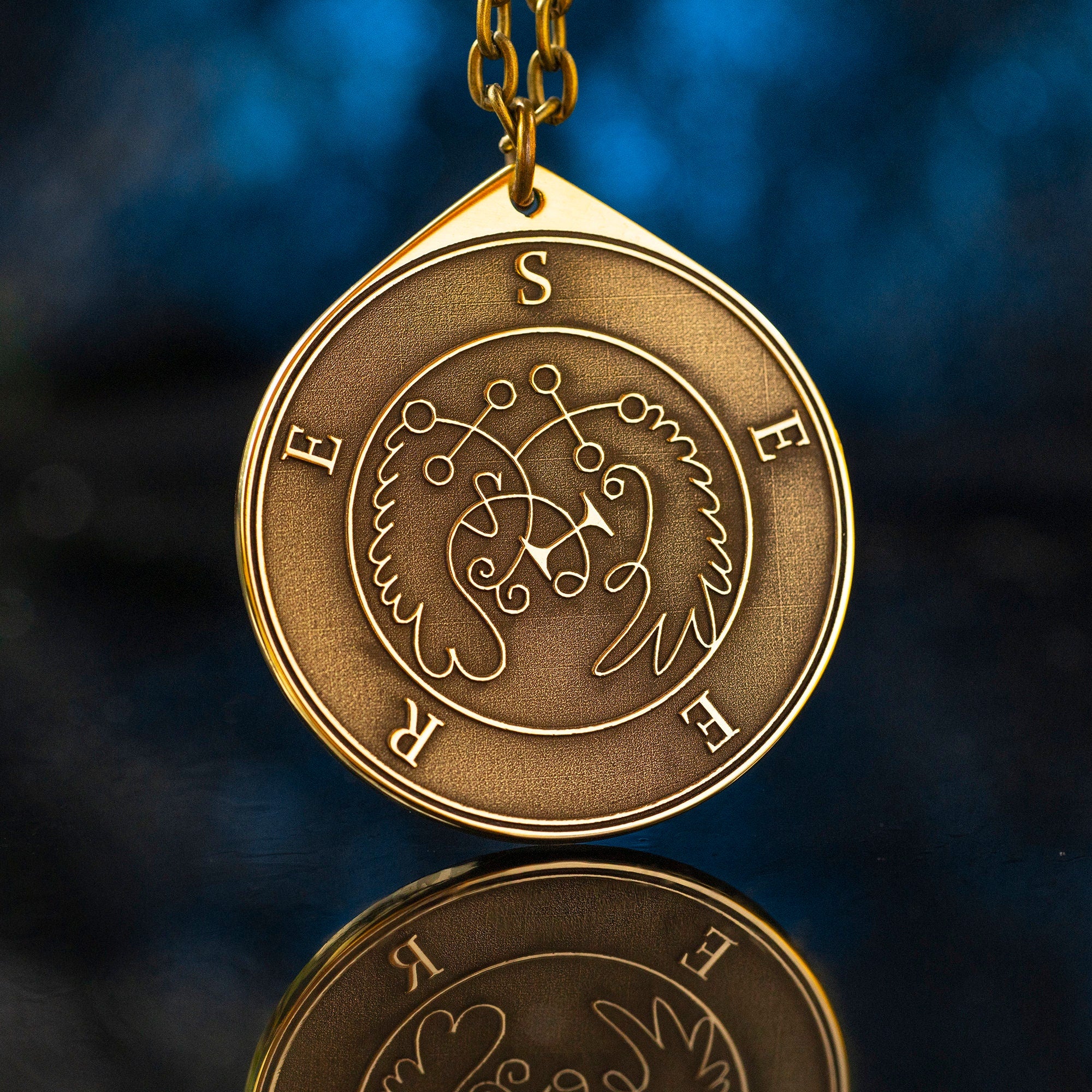 Prince Seere Brass Pendant: Lesser Key of Solomon Amulet