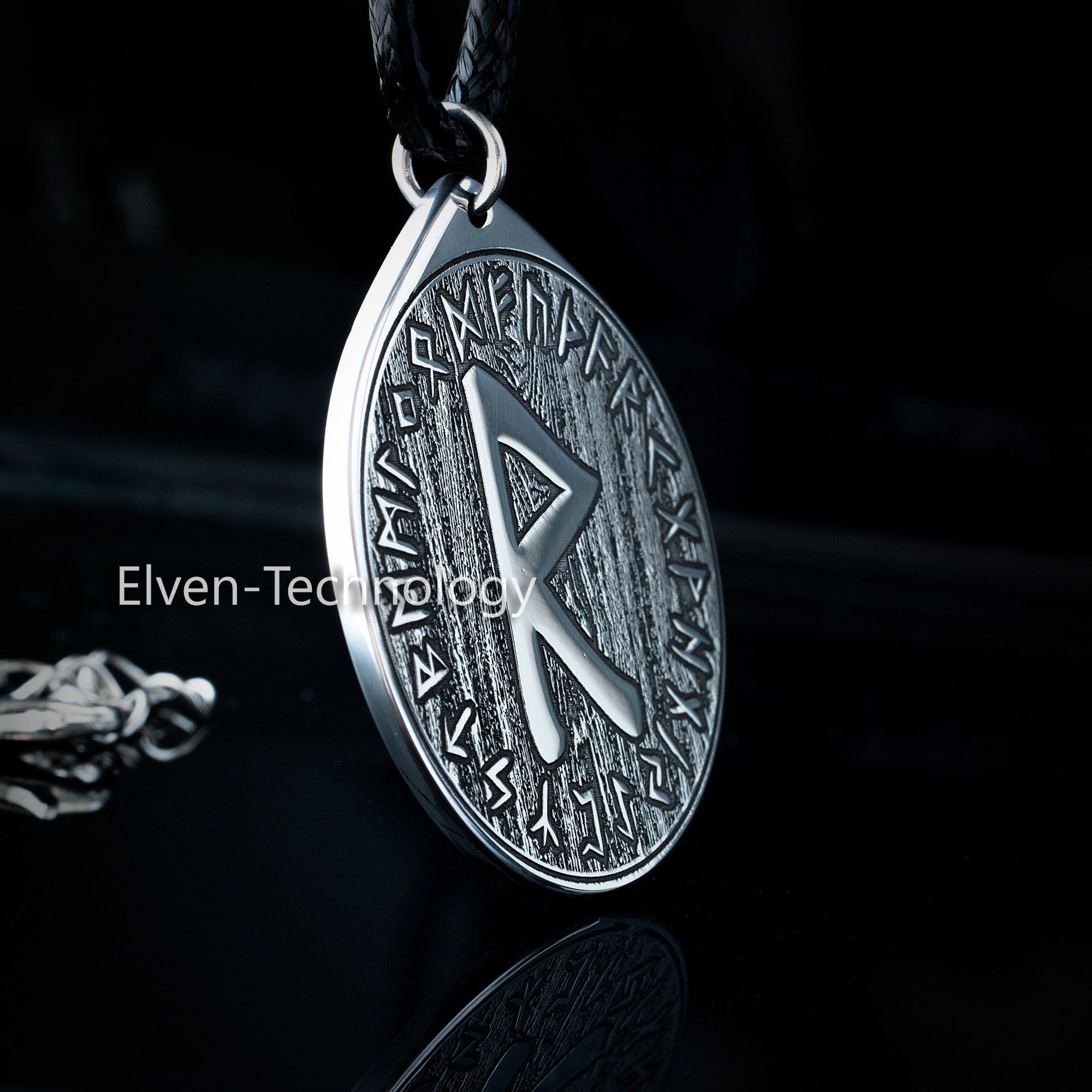 Viking Journey of Life Raidho Rune pendant in Wheel of Universe North Celtic amulet Elder Futhark talisman occult magic