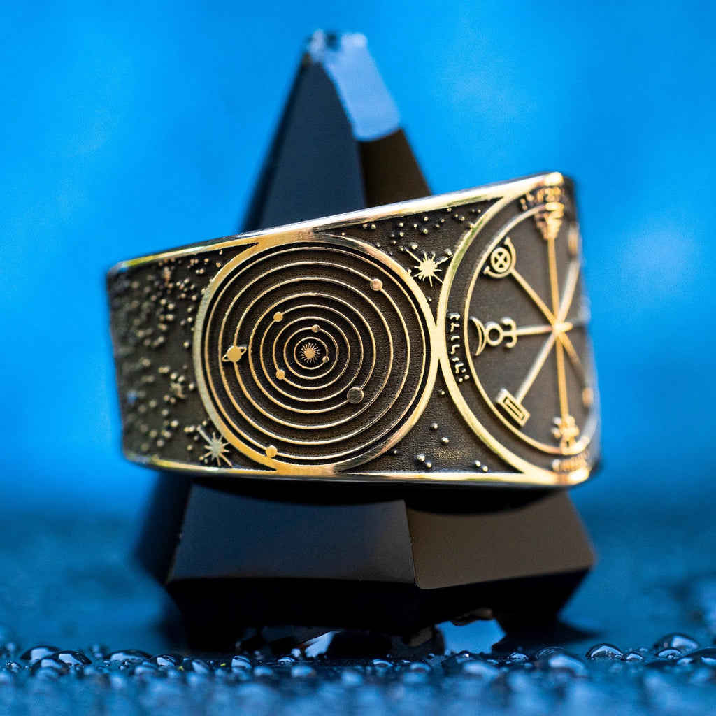 Goetia Third Pentacle of Mercury Talisman Ring: Kabbalah Seal of Solomon Amulet