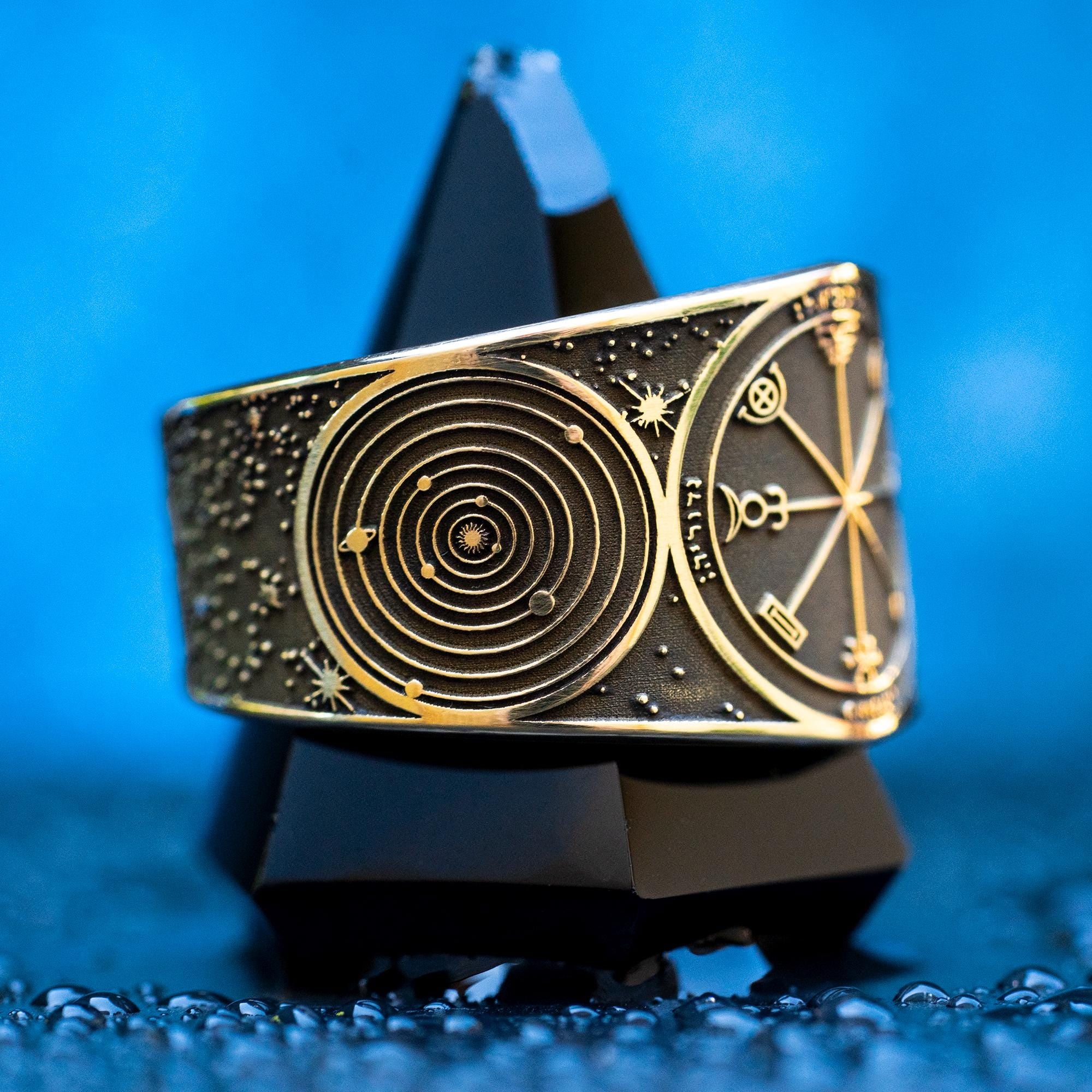 Goetia Third Pentacle of Mercury Talisman Ring: Kabbalah Seal of Solomon Amulet