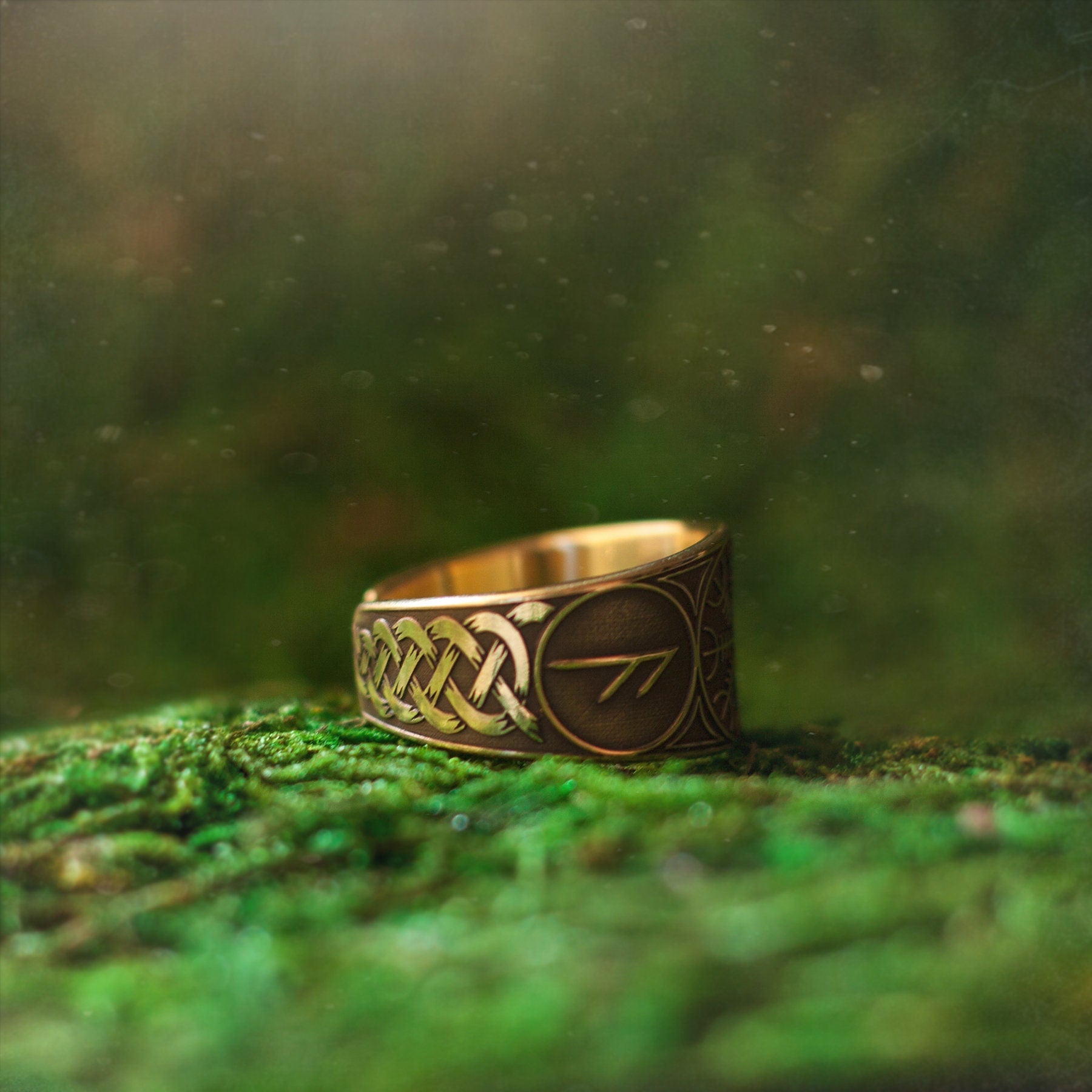 Viking The Helm of Awe Rune adjustable ring North Celtic amulet talisman occult magic