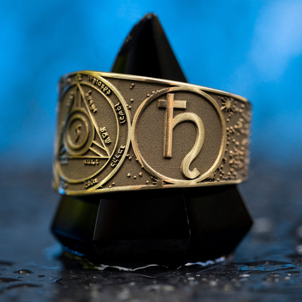Goetia Fourth Pentacle of Saturn Ring: Kabbalah Amulet Talisman