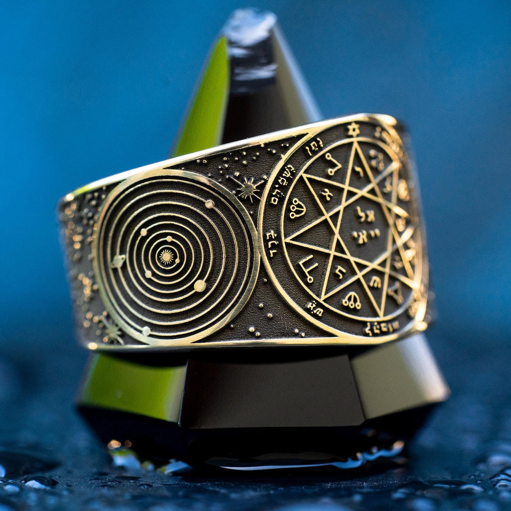 Goetia Seventh Pentacle of Mars Ring: Kabbalah Seal of Solomon Amulet