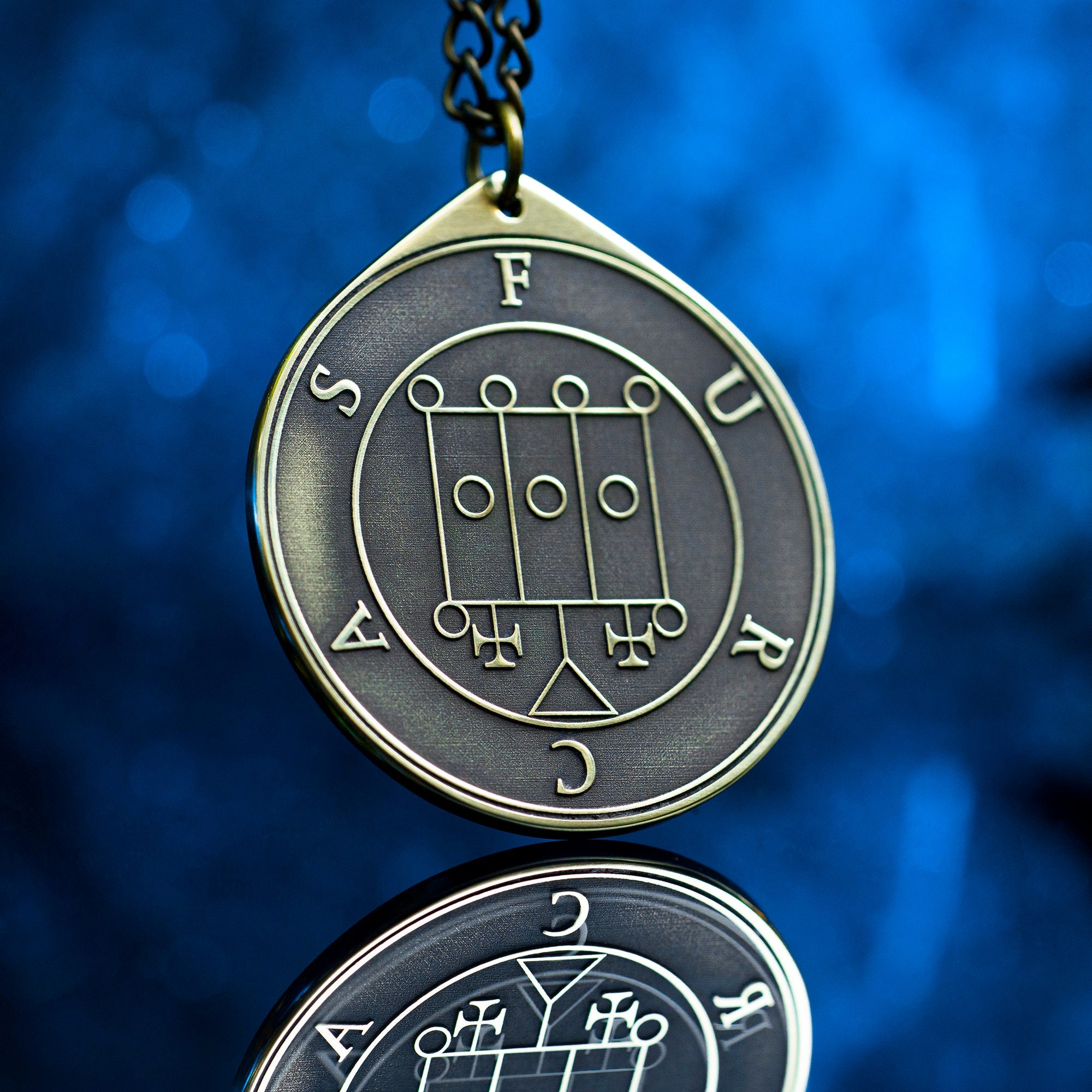 Knight Furcas Seal Pendant: Kabbalah Amulet Talisman