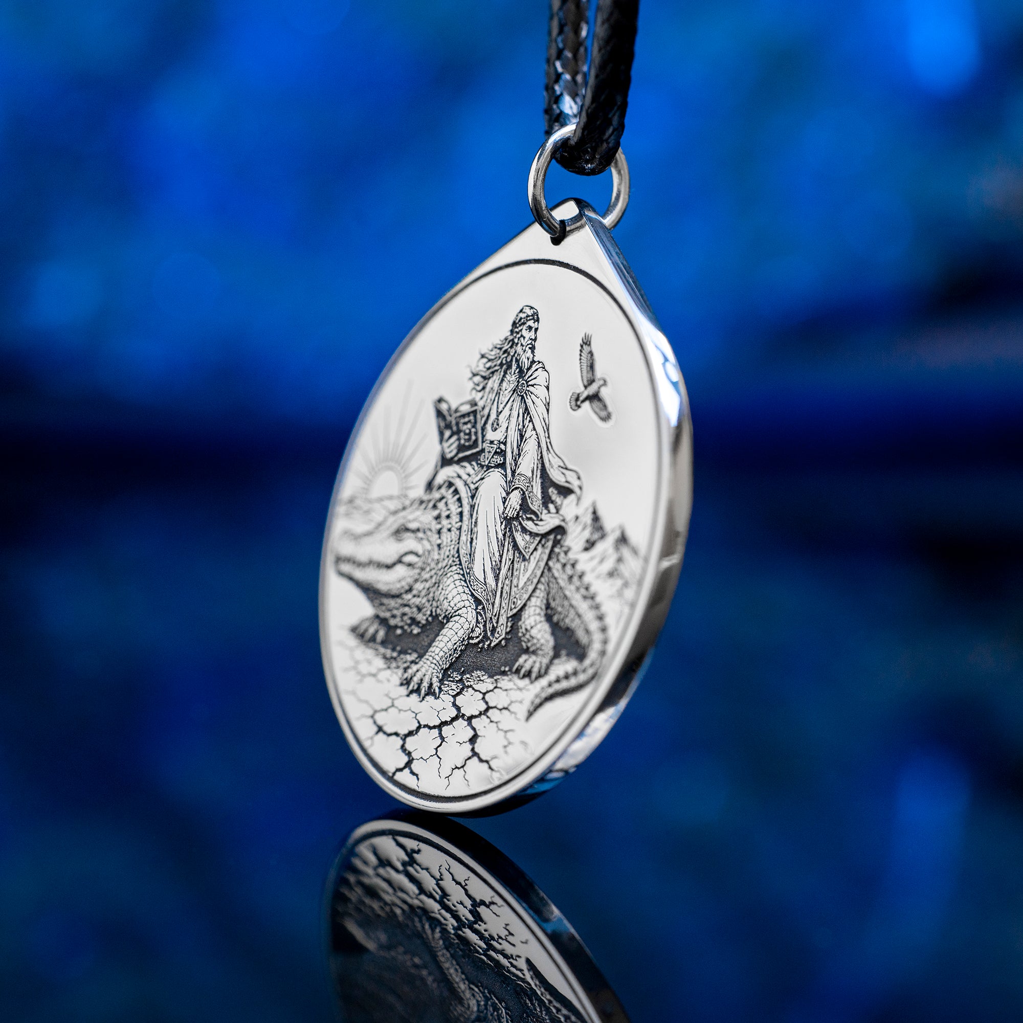 Double-sided Agares pendant with Ars Goetia seal on one side and Agares portrait on the other